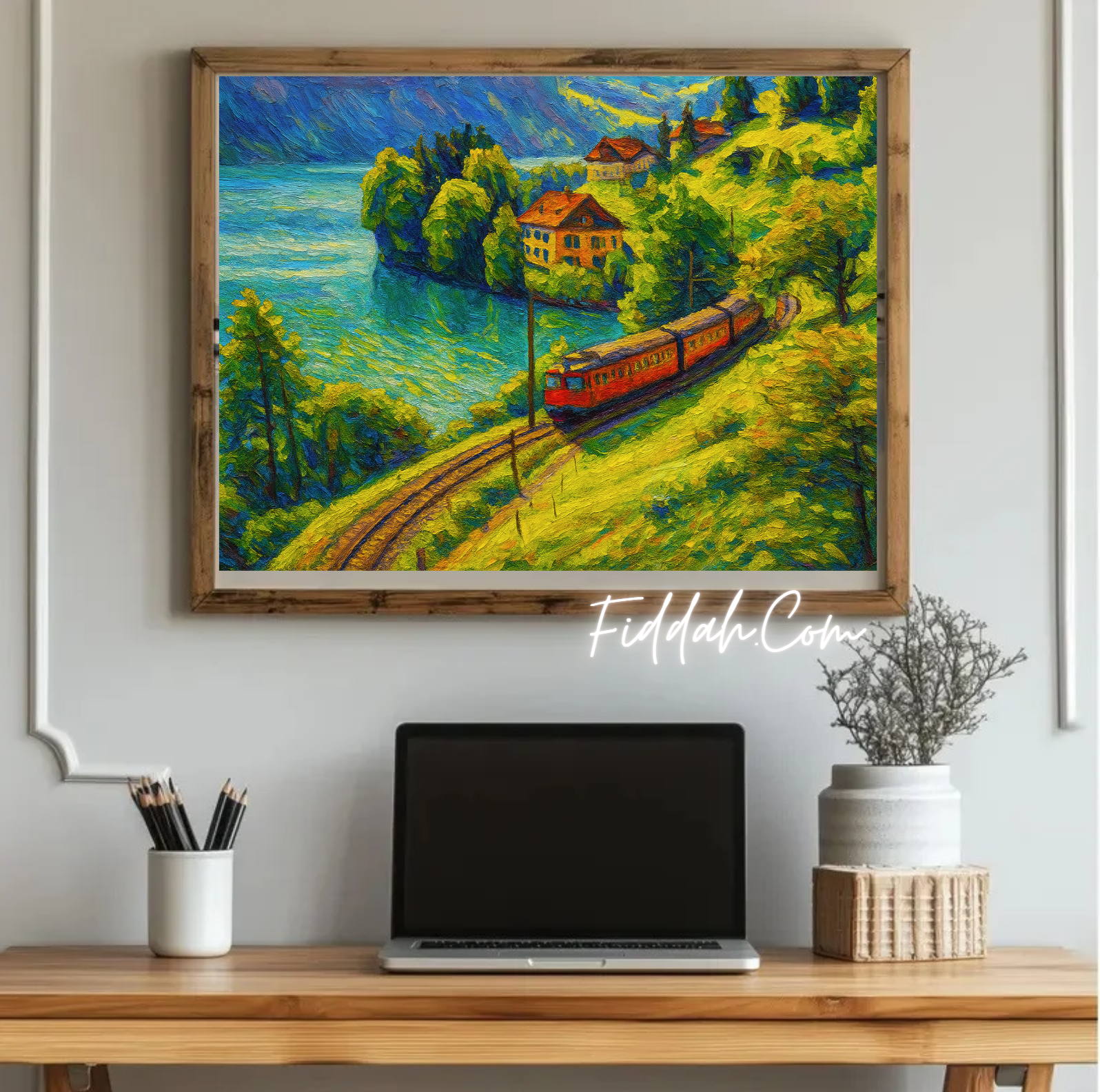 Swiss mountains and train Landscape acrylic painting.png