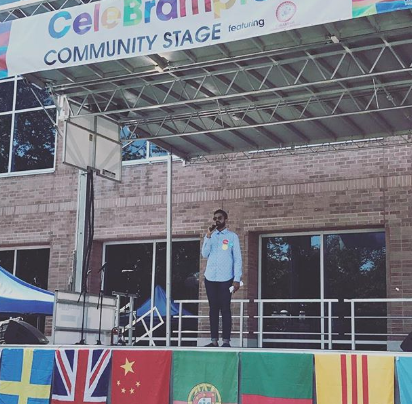 Nav emceeing at Carabram 2017
