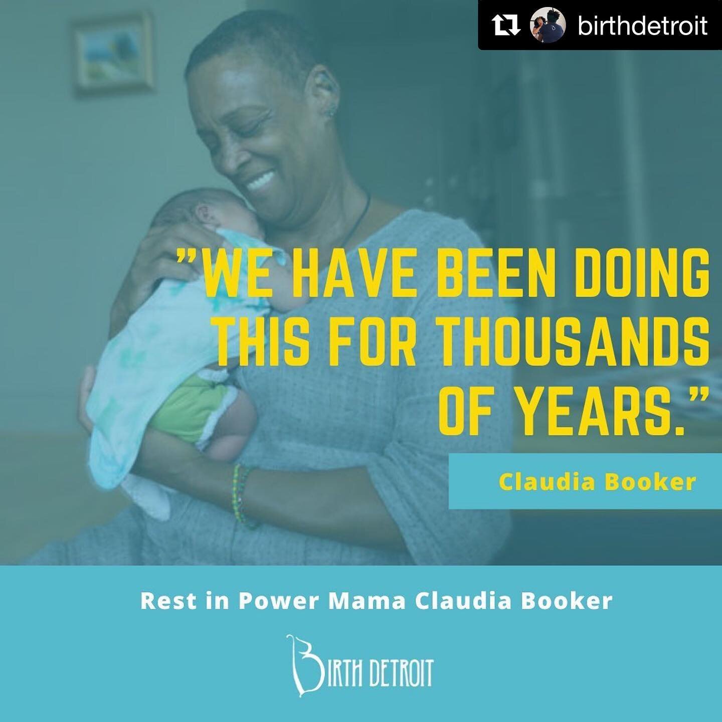 #Repost @birthdetroit
・・・
Today, we&rsquo;d like to honor the legacy of Mama Claudia Booker who became an ancestor in February of 2020. Mama Claudia was a Grand Midwife and fierce advocate dedicated to improving maternal health in black communities. 