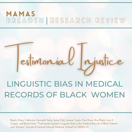 It&rsquo;s National Black Maternal Health Week and I&rsquo;m bringing some helpful stats to shine a light on how linguistic bias can affect patient care and outcomes.  Ever feel like a doctor may have been judging you or just wasn&rsquo;t listening t