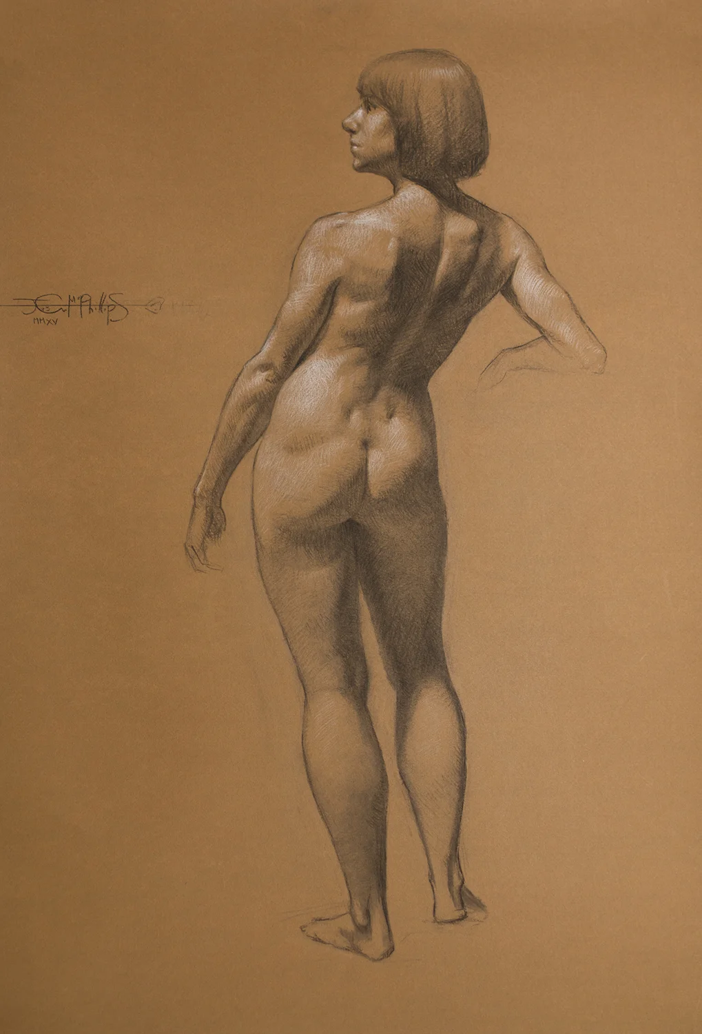 Standing Nude with eye level notation