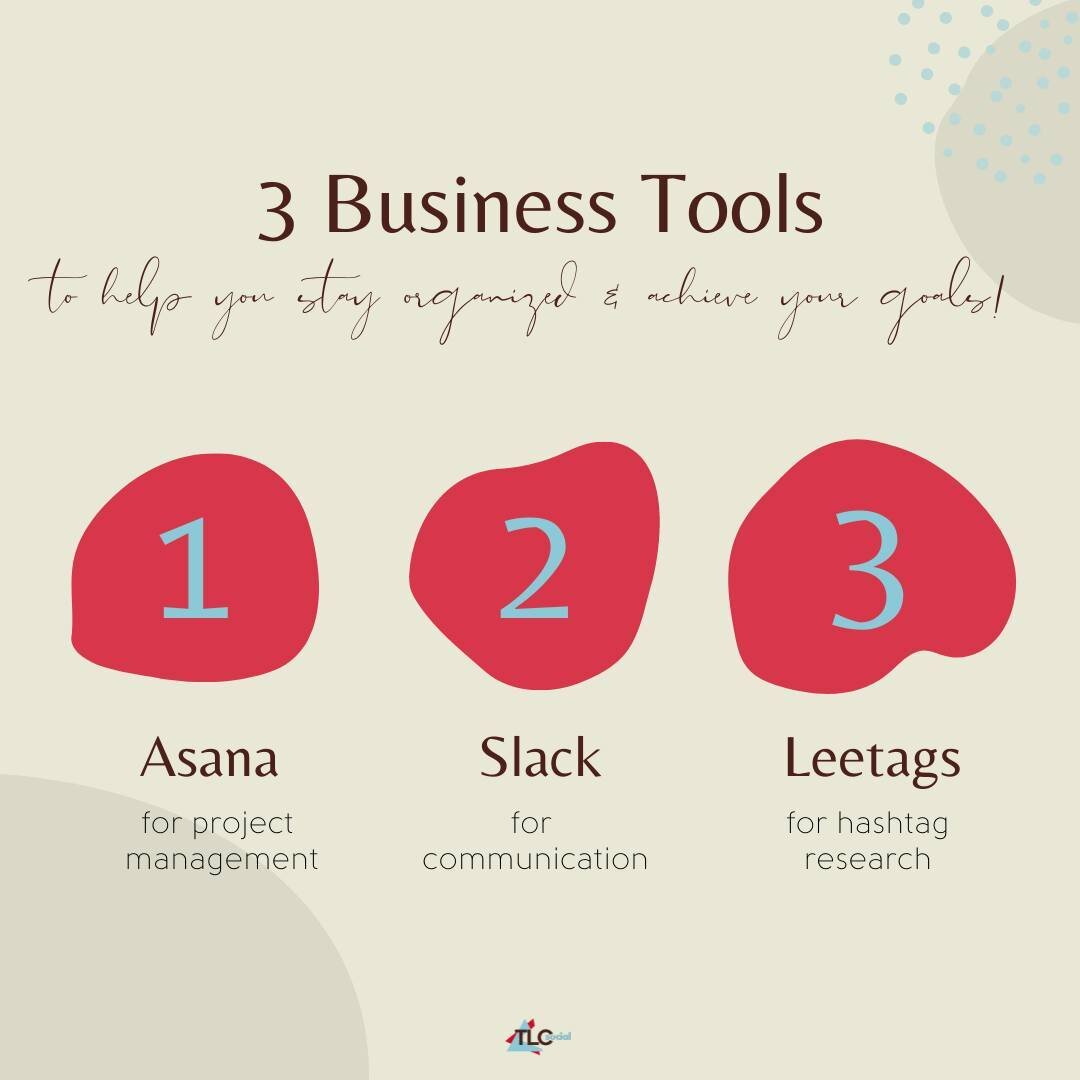 🔺THREE MUST-HAVE TOOLS FOR BUSINESS OWNERS🔻⁠
⁠
1. Asana-- for project management with the team⁠
2. Slack -- for communication⁠
3. Leetags -- for hashtag research⁠
⁠
I couldn&rsquo;t live without these three tools. They have completely changed my or