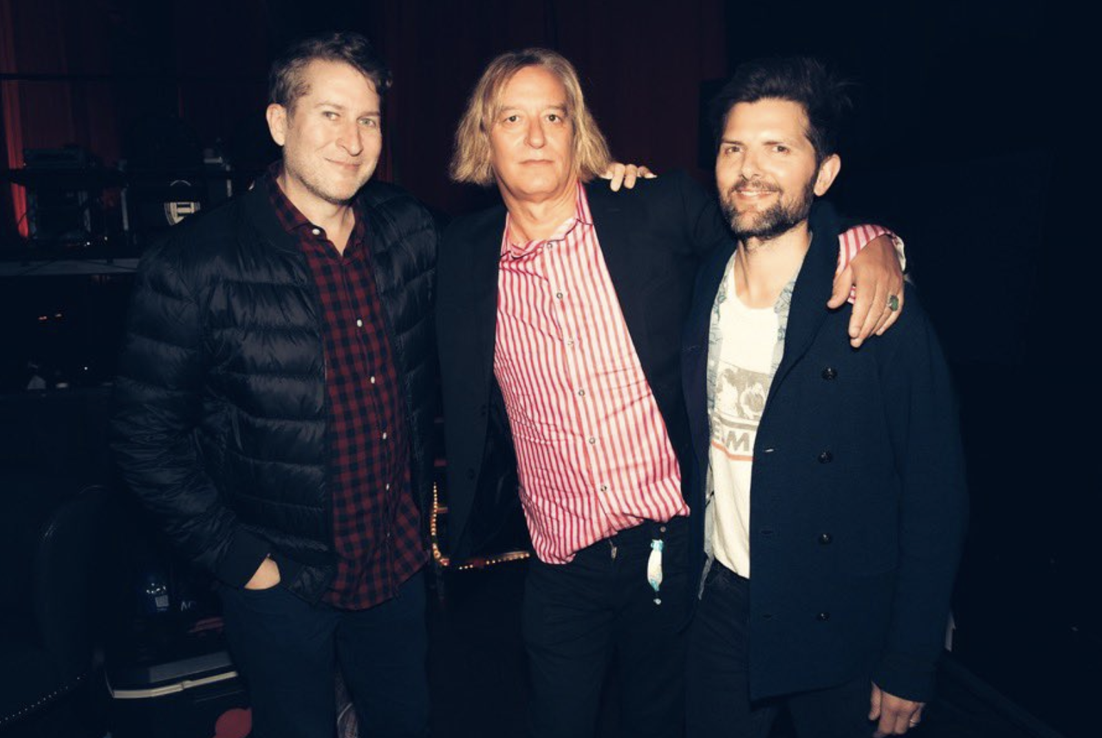 Scott Aukerman, Peter Buck, and Adam Scott.