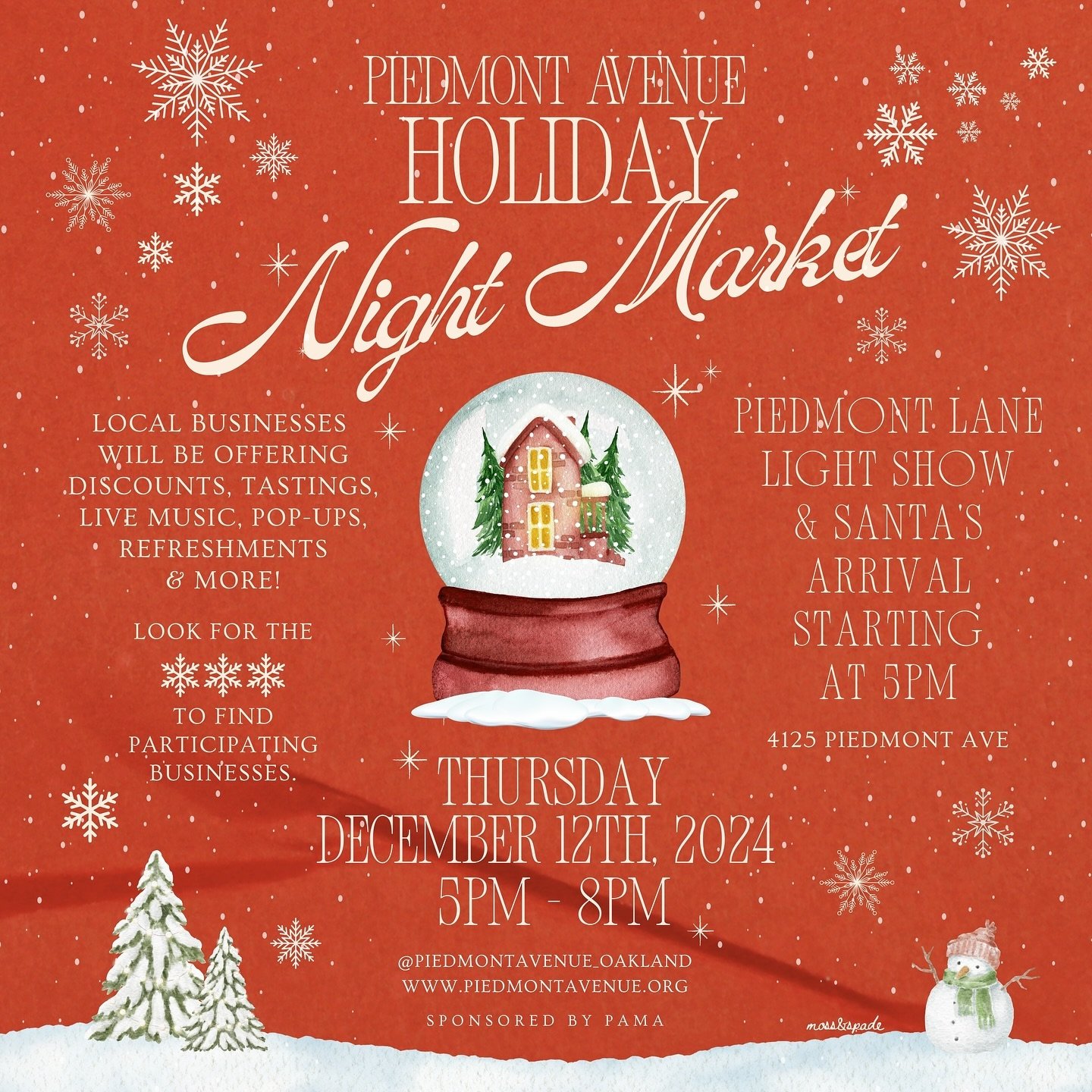❄️ Over 20+ businesses will be staying open late and hosting fun events &amp; offering discounts just for you! ❄️ 

Look for the snowflake ❄️ to find participating businesses. Starting at 5pm, there will be a light show put on by @mossandspade at Pie