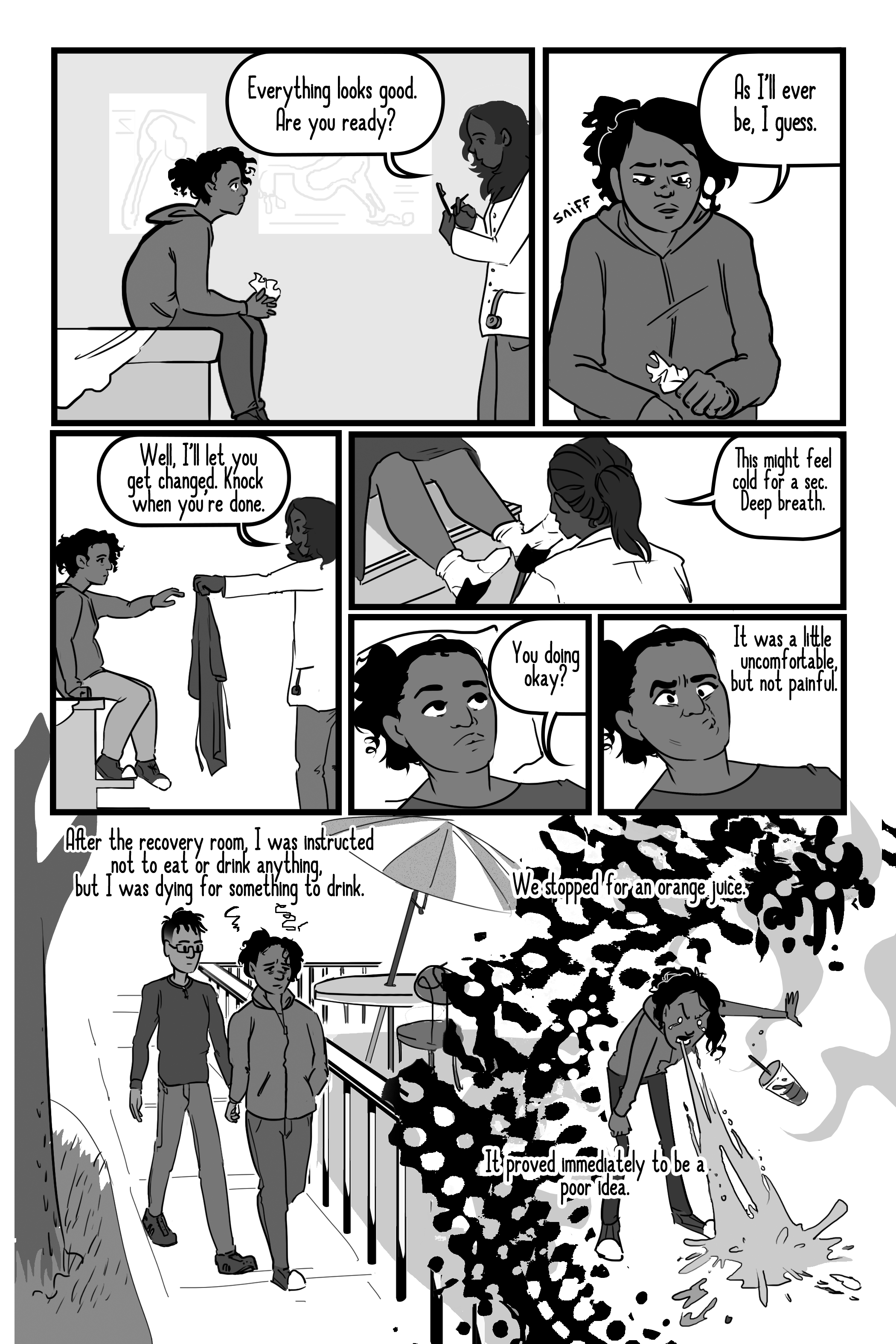  An excerpt from Comics for Choice, a graphic anthology I participated in as an illustrator to Yamani Hernandez. Hazel Newlevant organized this collection of non-fiction stories about abortion to raise money for the National Network of Abortion Funds