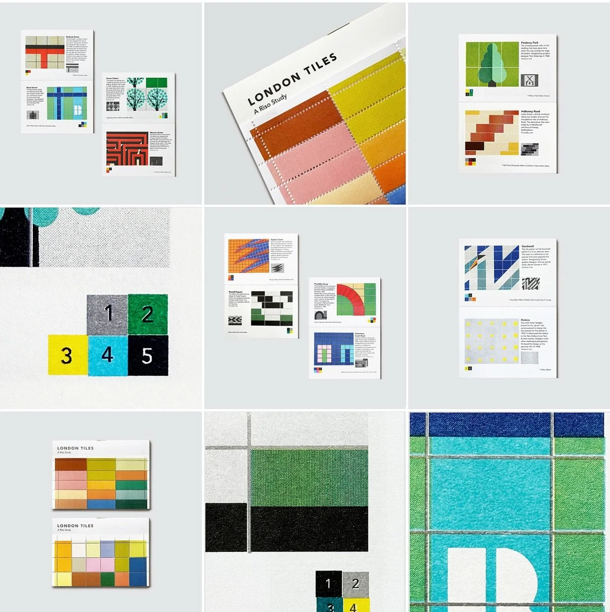 London Tiles
&mdash;
A pocket guide exploring London tiles, motifs and colours. Limited edition, riso-printed in 12 soy-based ink  colours. Comes with a collectable perforated stamp sheet. Find it in our Special Edition edit online.