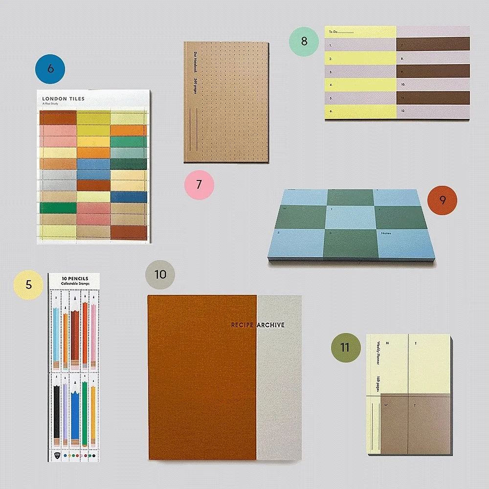 Scout Gift Ideas 02🎅🏽
&mdash;
Our mini edit of playful and colourful gift ideas from fun non-fiction books, recipe archives, limited edition zine, stationery and more! Find them all on our website. 
5. Pencil stamp set 
6. A Riso Study: London Tile