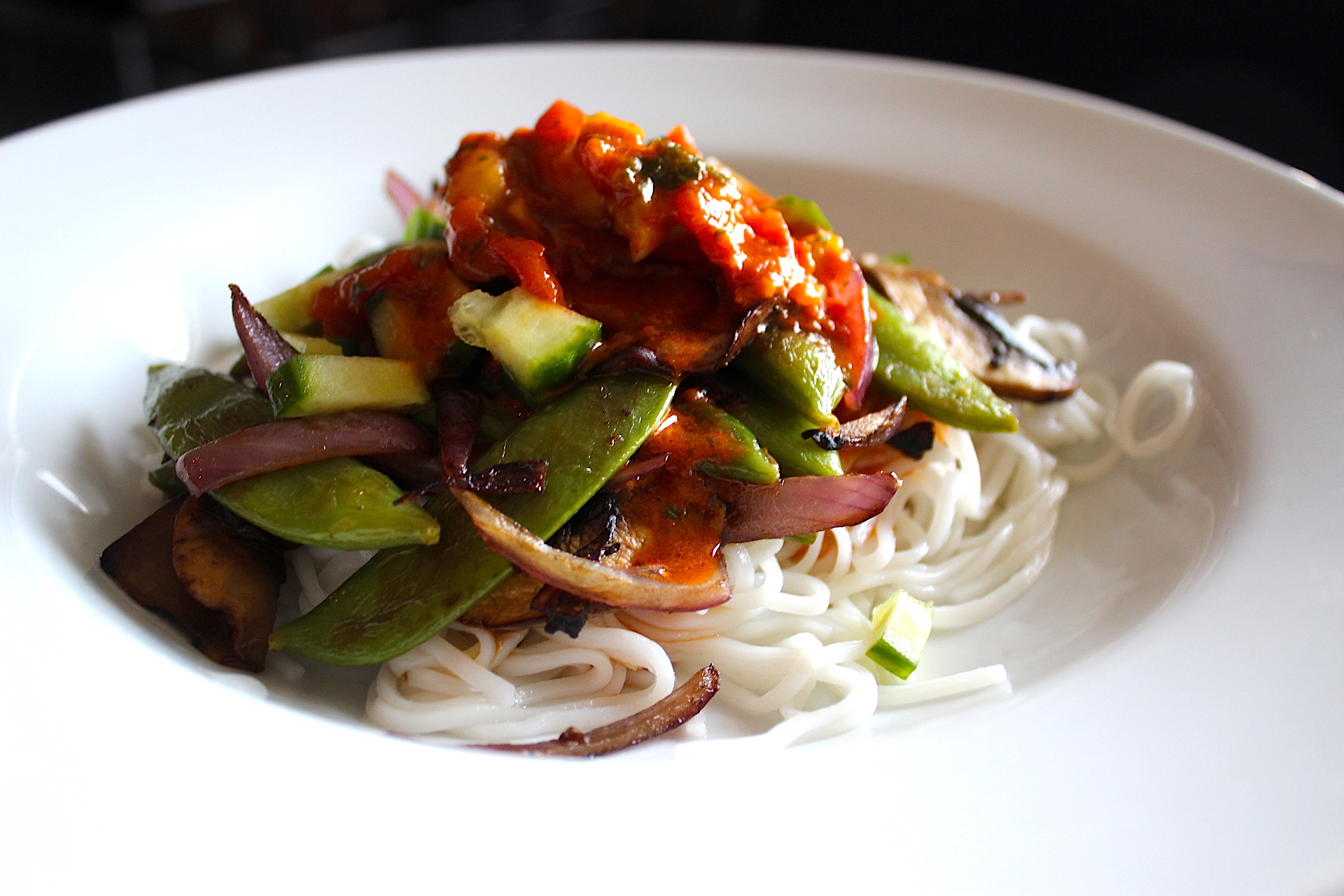 Stir Fry Over Rice Noodles.JPG