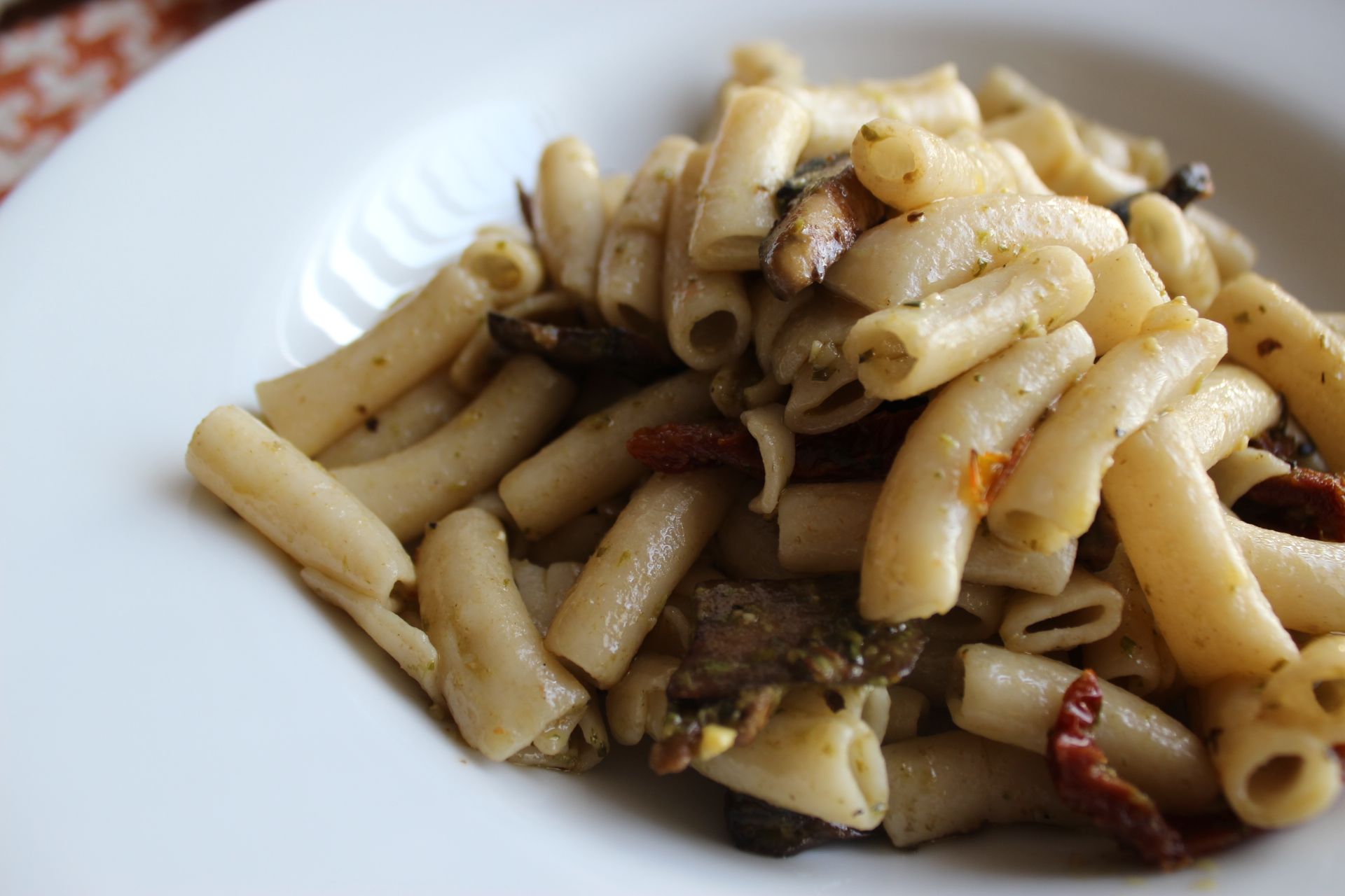penne with mushrooms and sun dried touch of pesto.JPG
