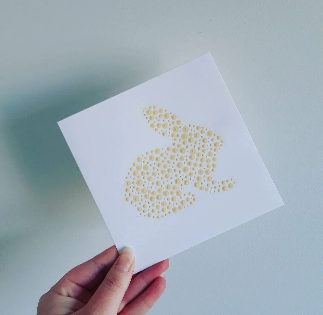 CREAM BUNNY CARD