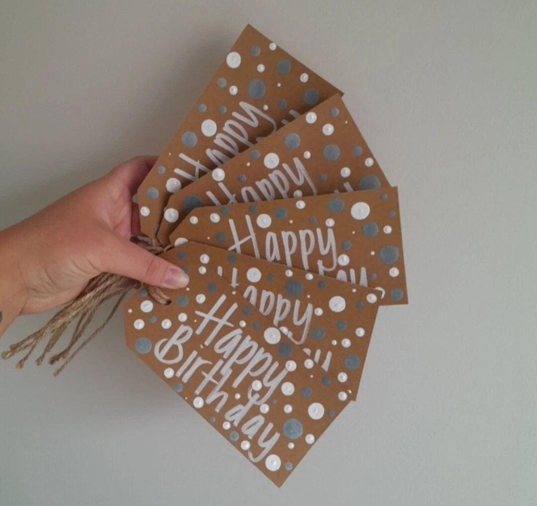 5 x BIRTHDAY TAGS - SNOWFLAKE