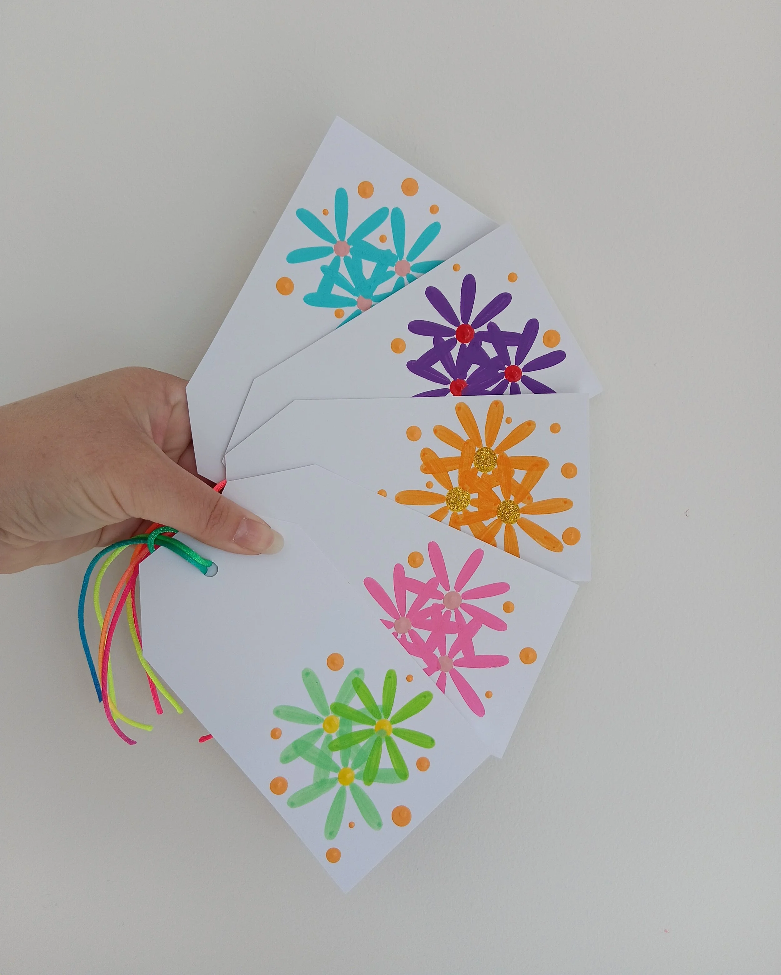 5 x FLOWER GIFT TAGS