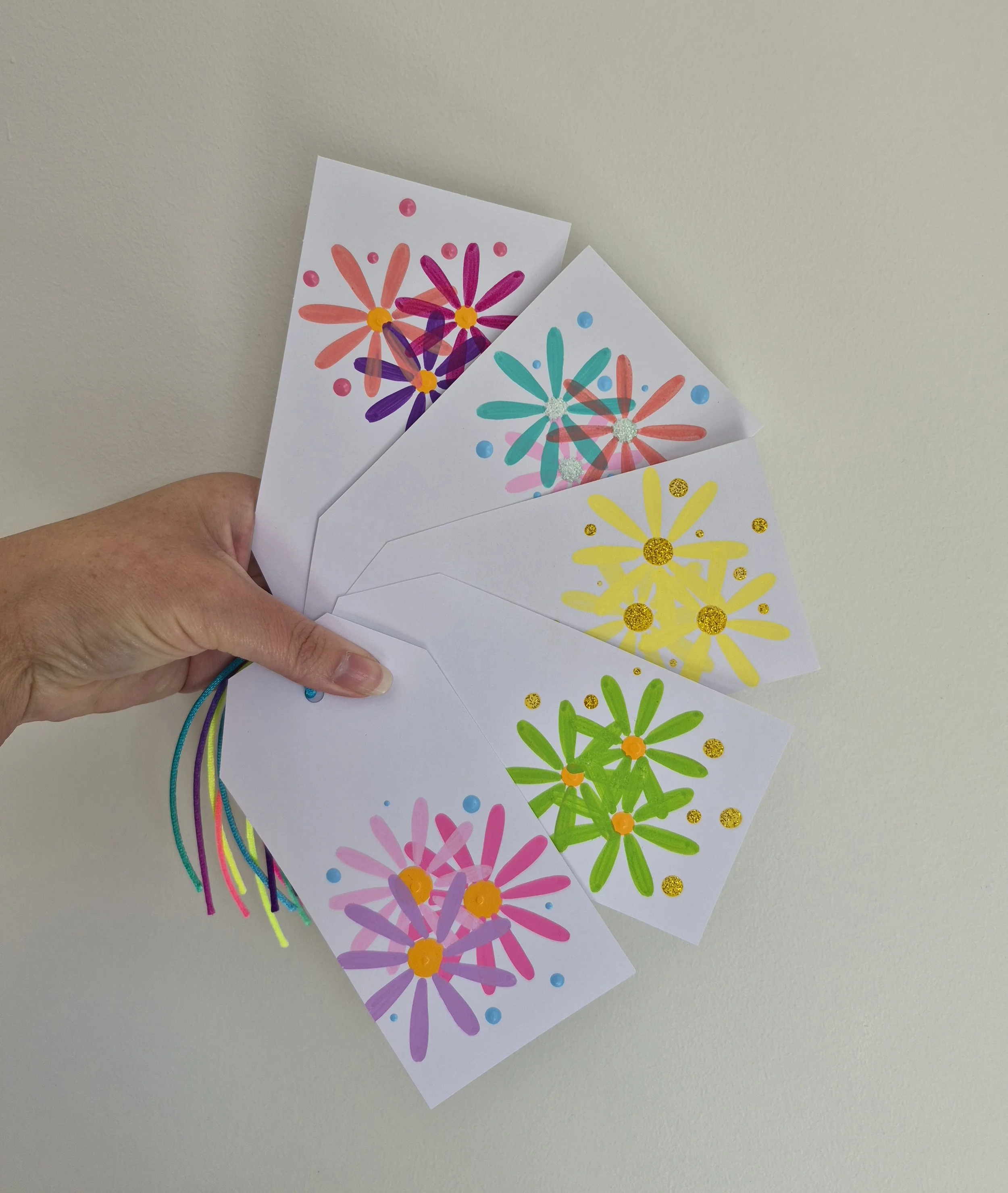 5 x FLOWER GIFT TAGS