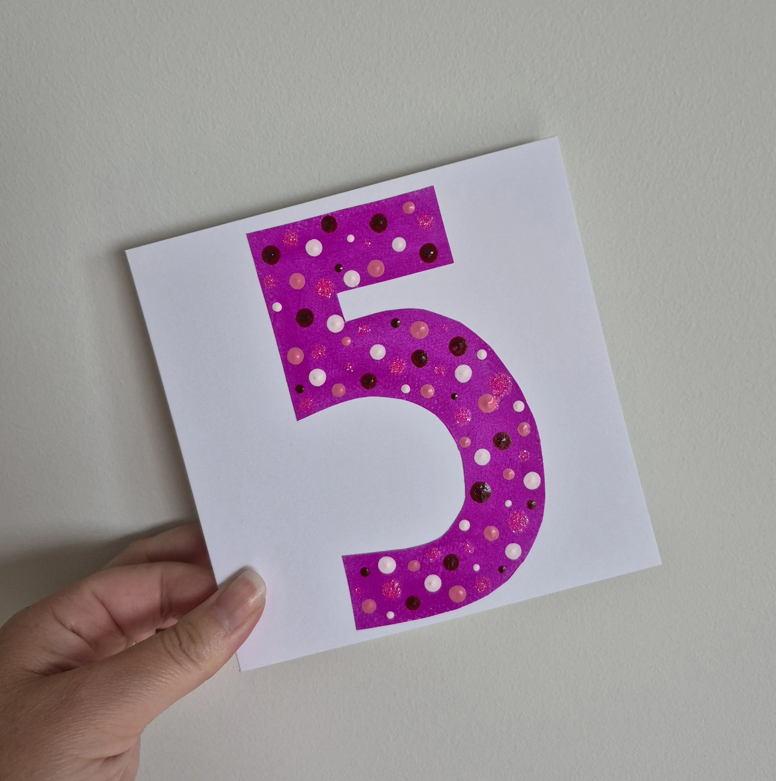 NUMBER CARD 5 - PINK