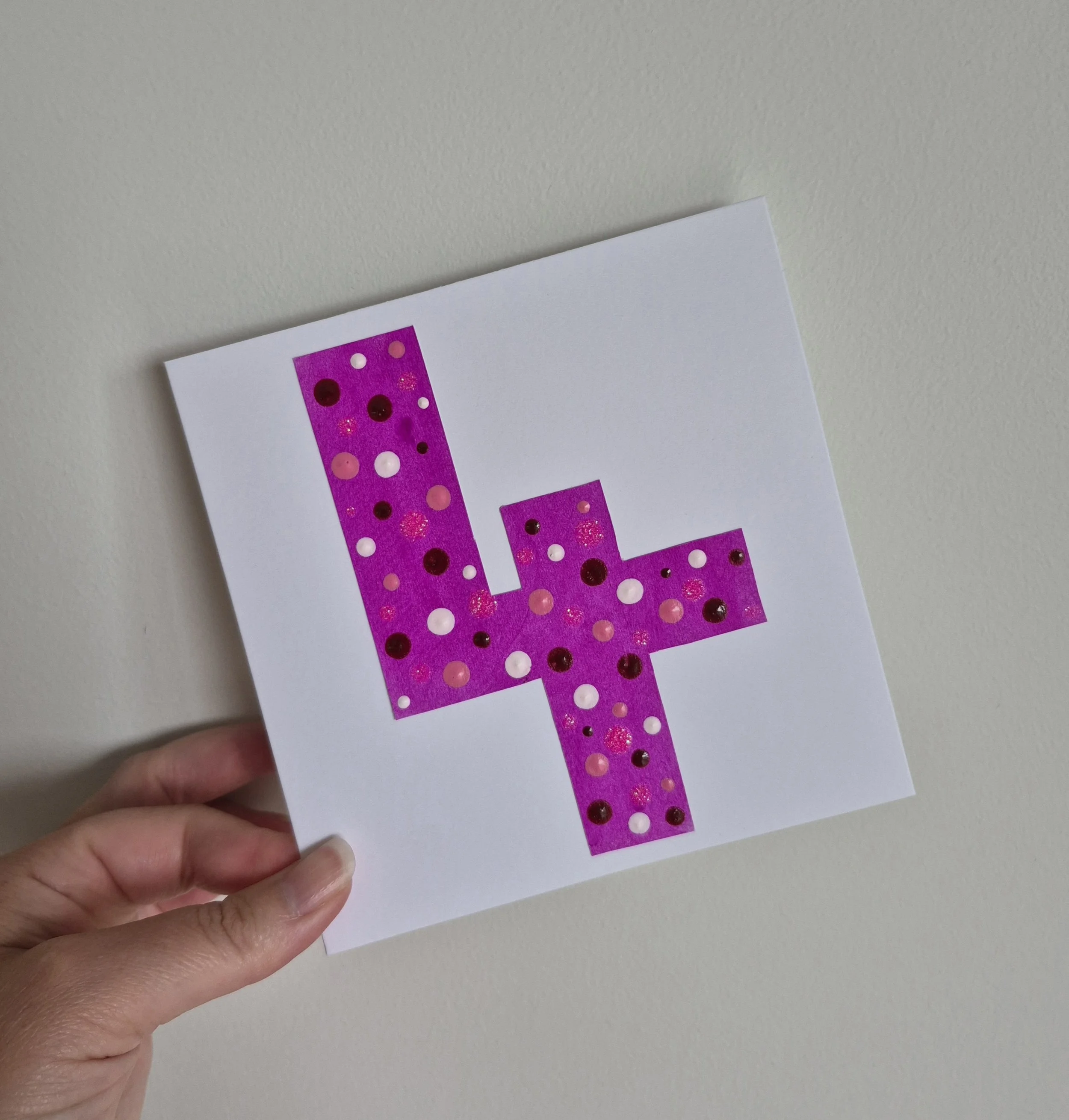 NUMBER CARD 4 - PINK