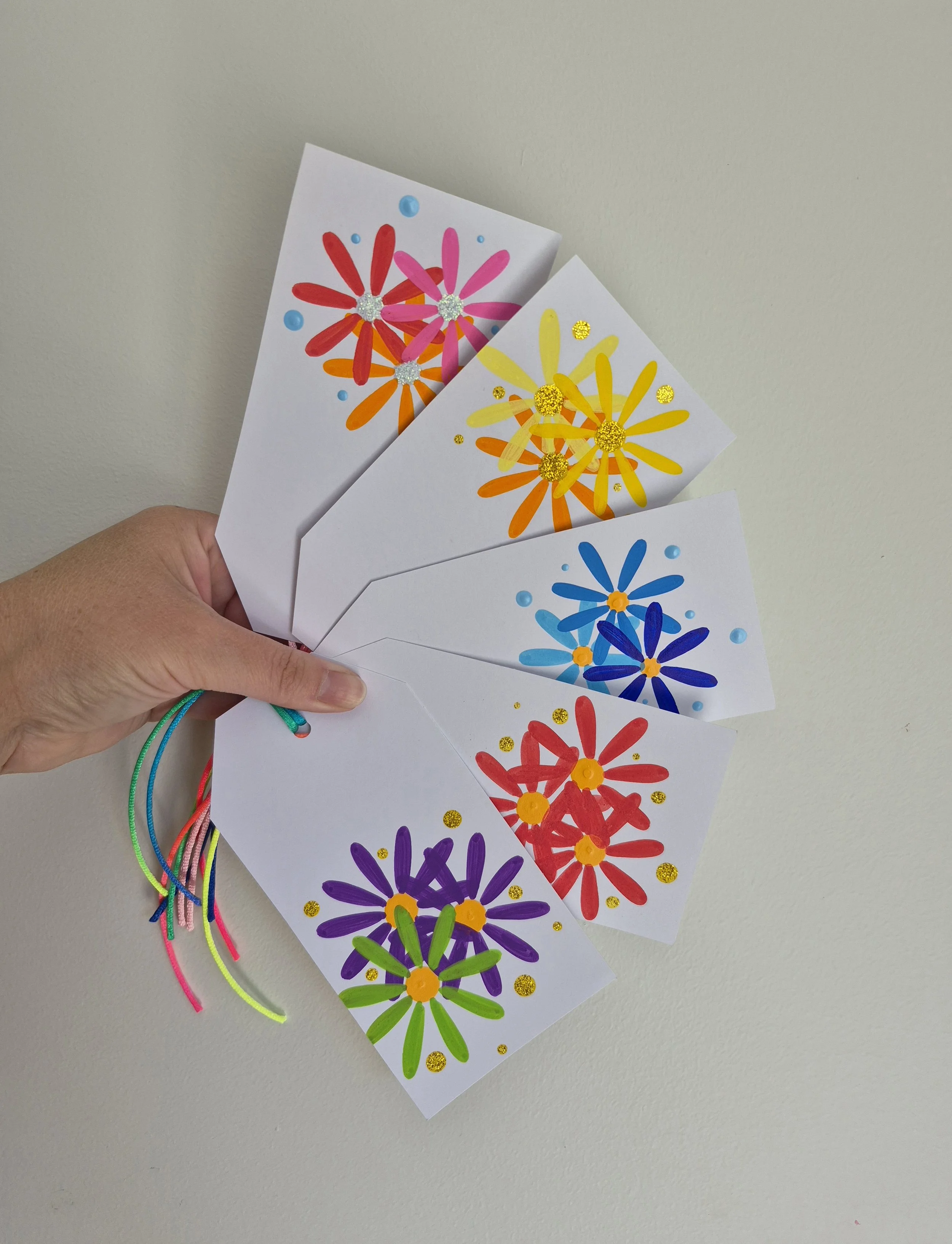 5 x FLOWER GIFT TAGS