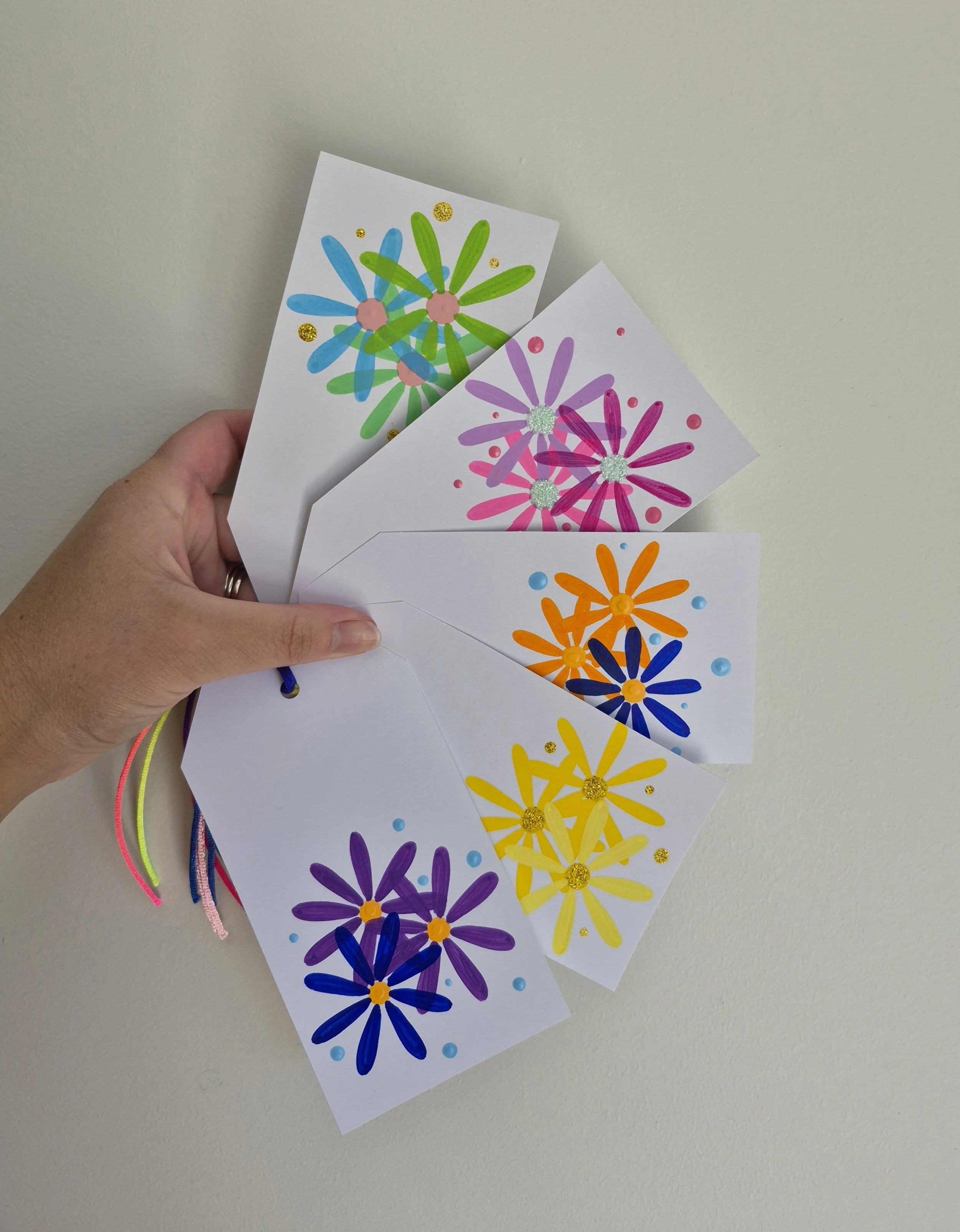 5 x FLOWER GIFT TAGS