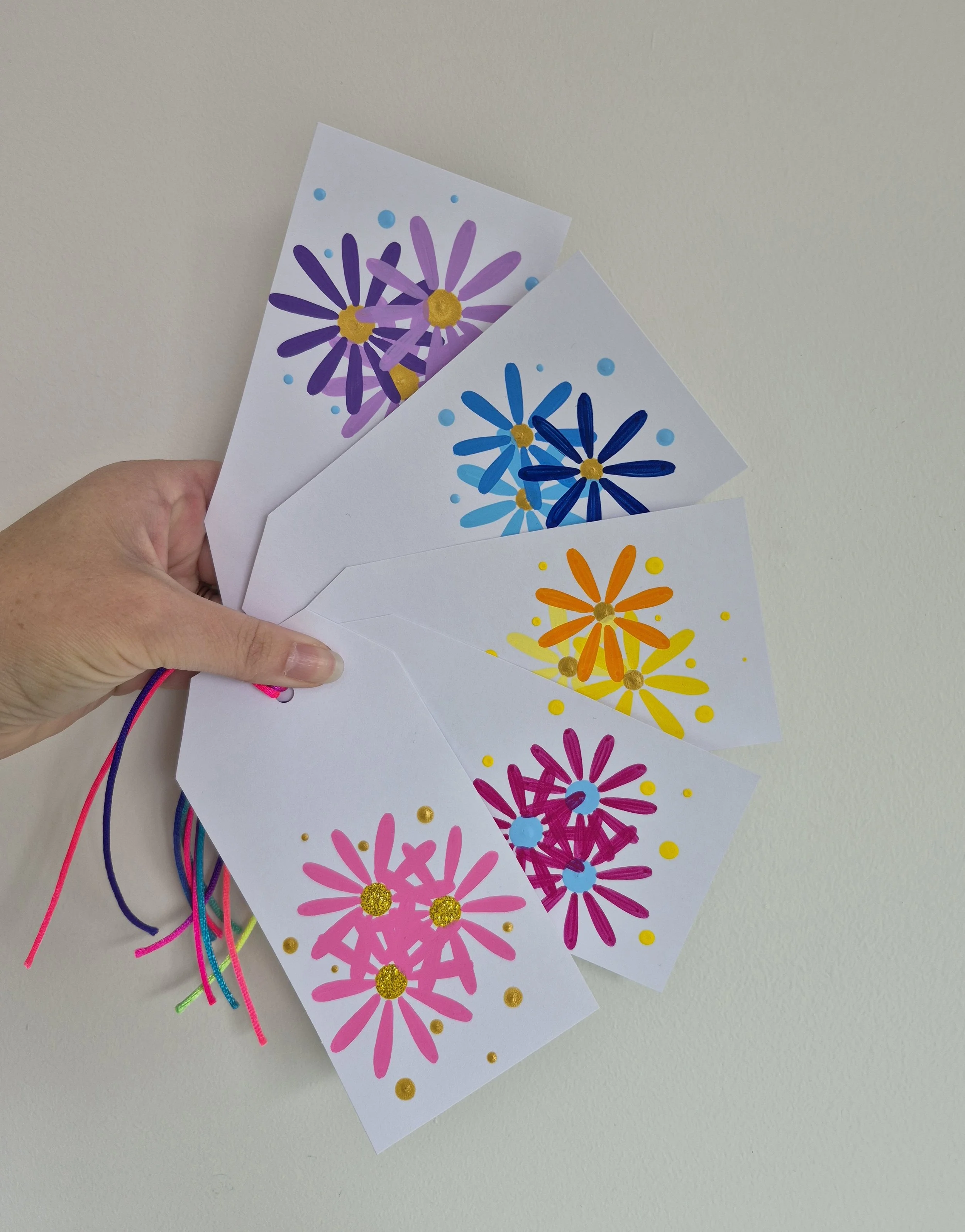 5 x FLOWER GIFT TAGS