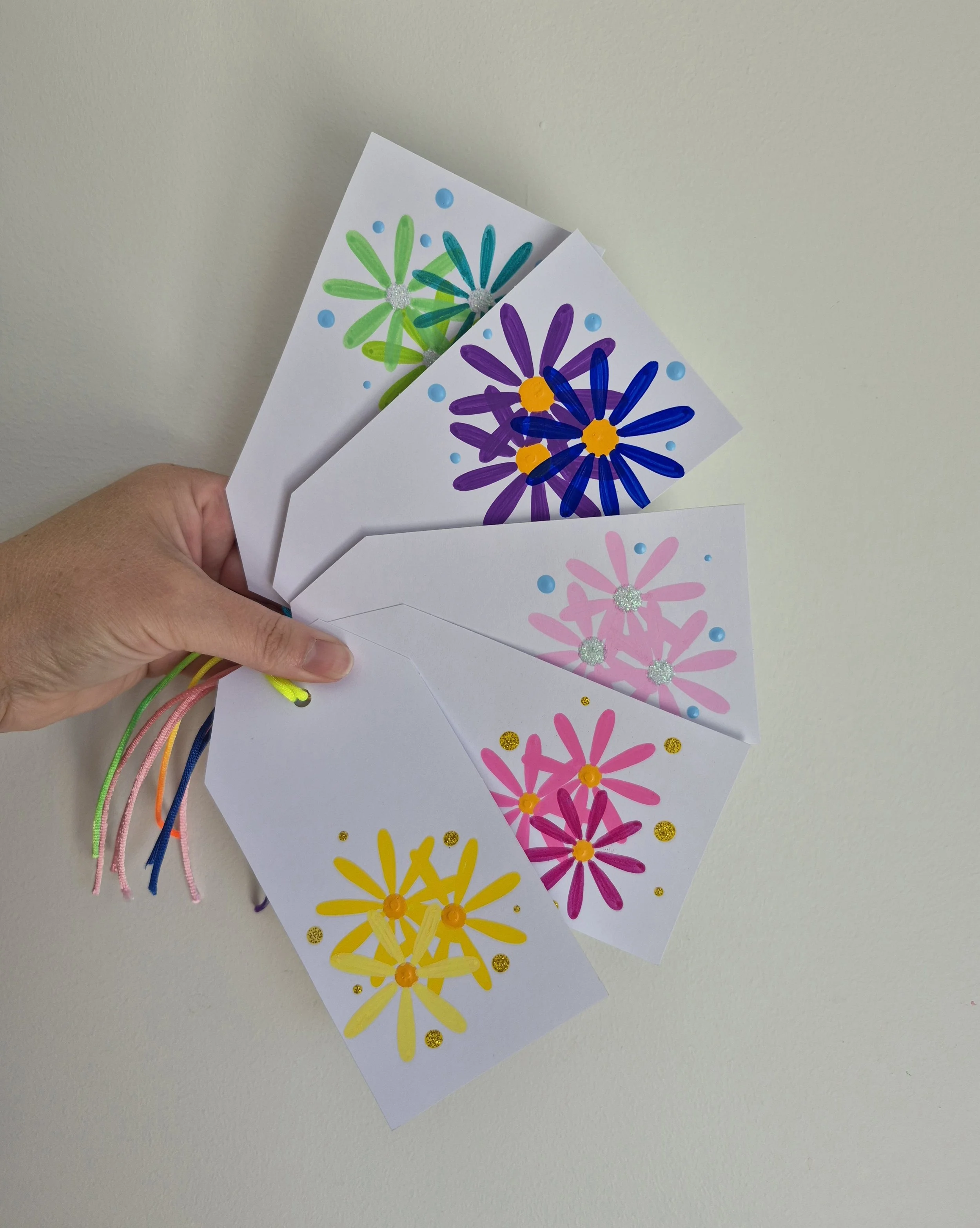 5 x FLOWER GIFT TAGS