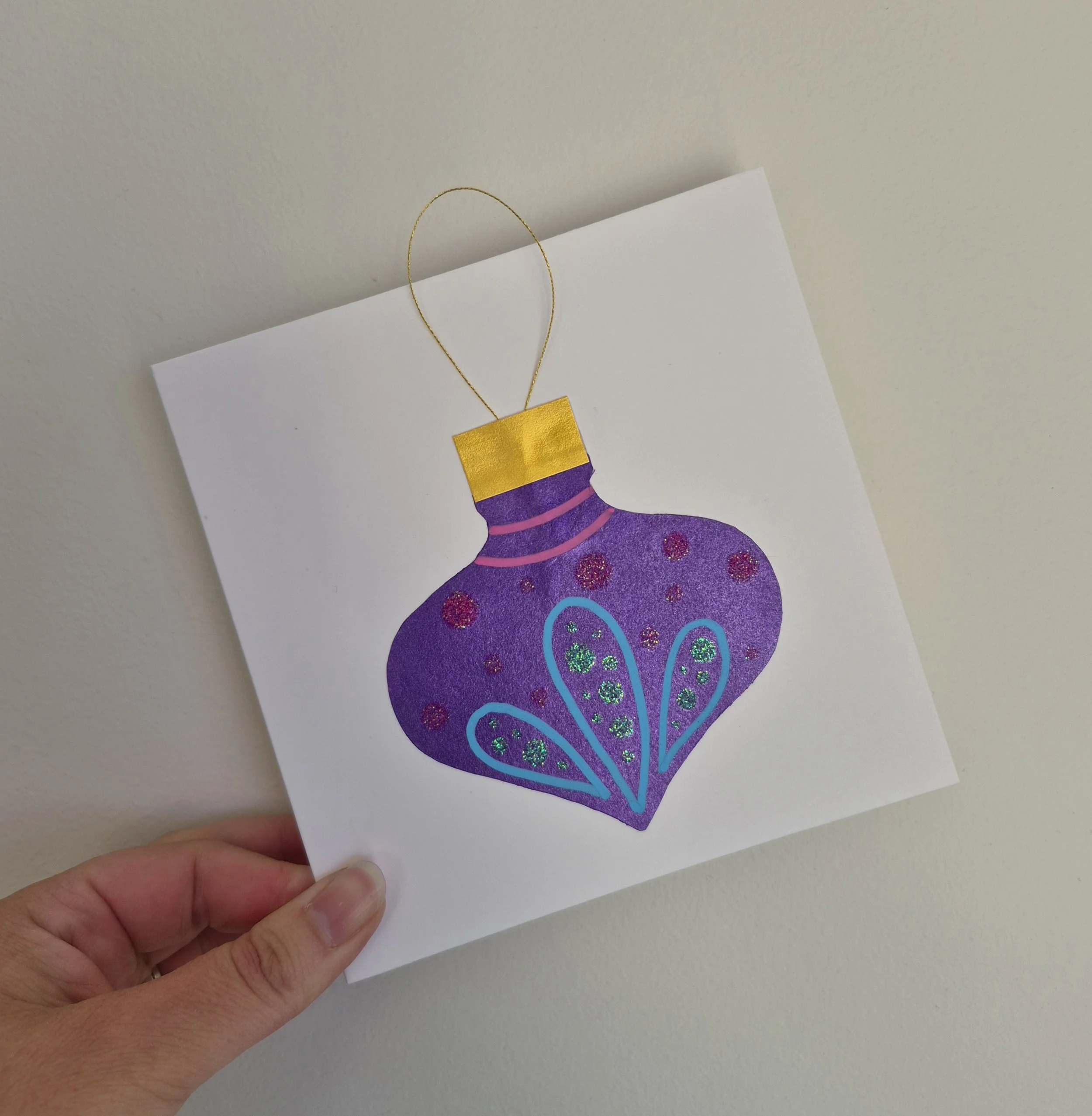 PURPLE DECORATION CHRISTMAS CARD
