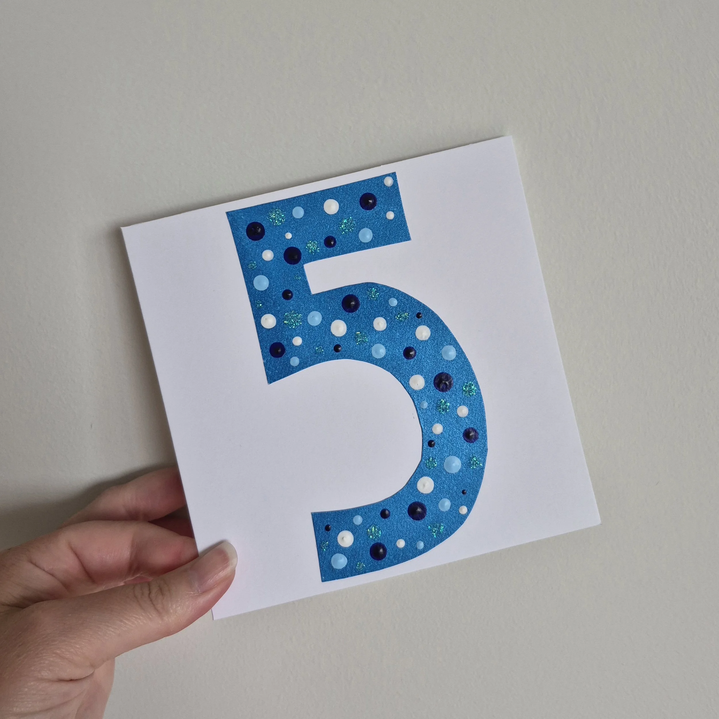 NUMBER CARD 5 - BLUE