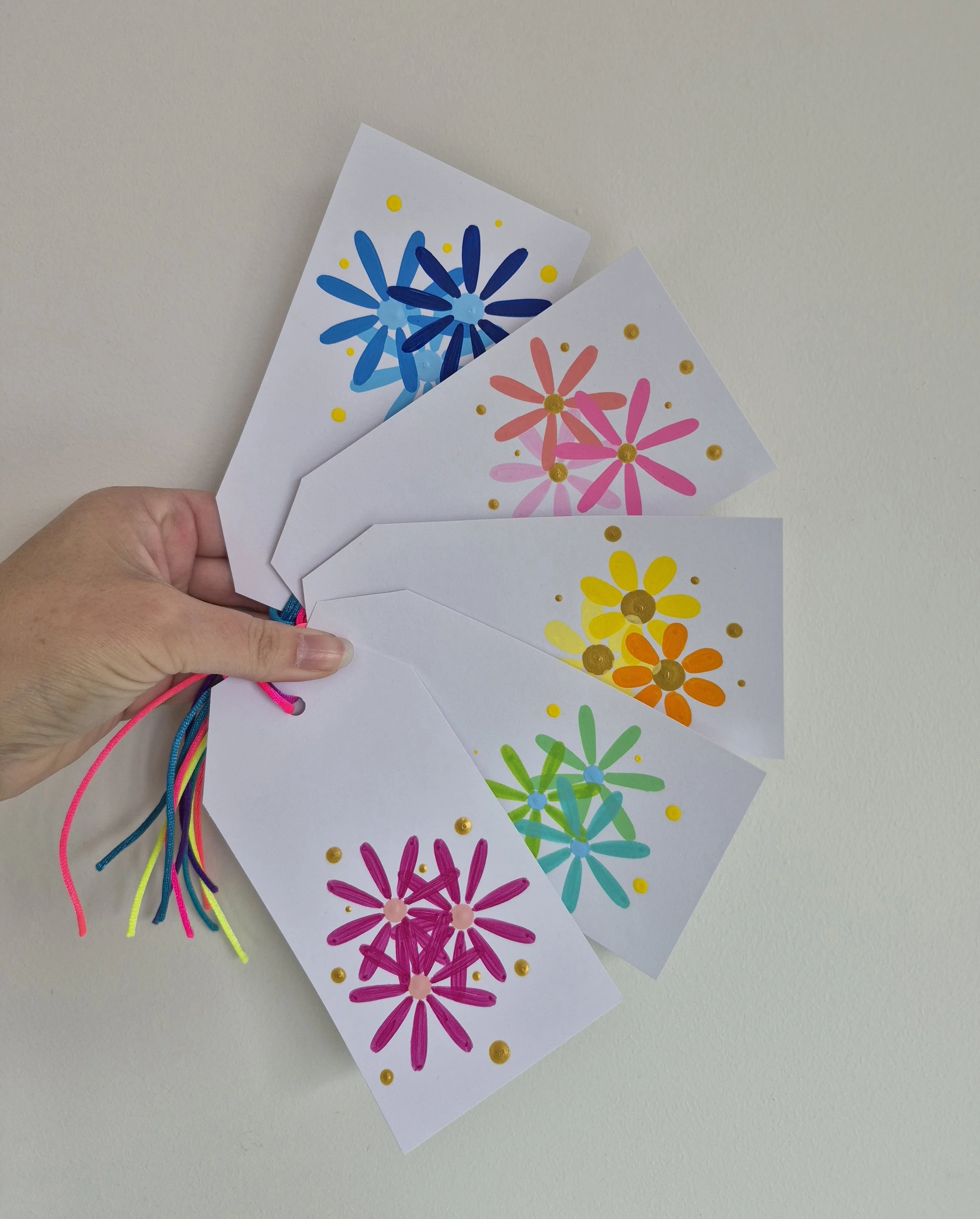 5 x FLOWER GIFT TAGS