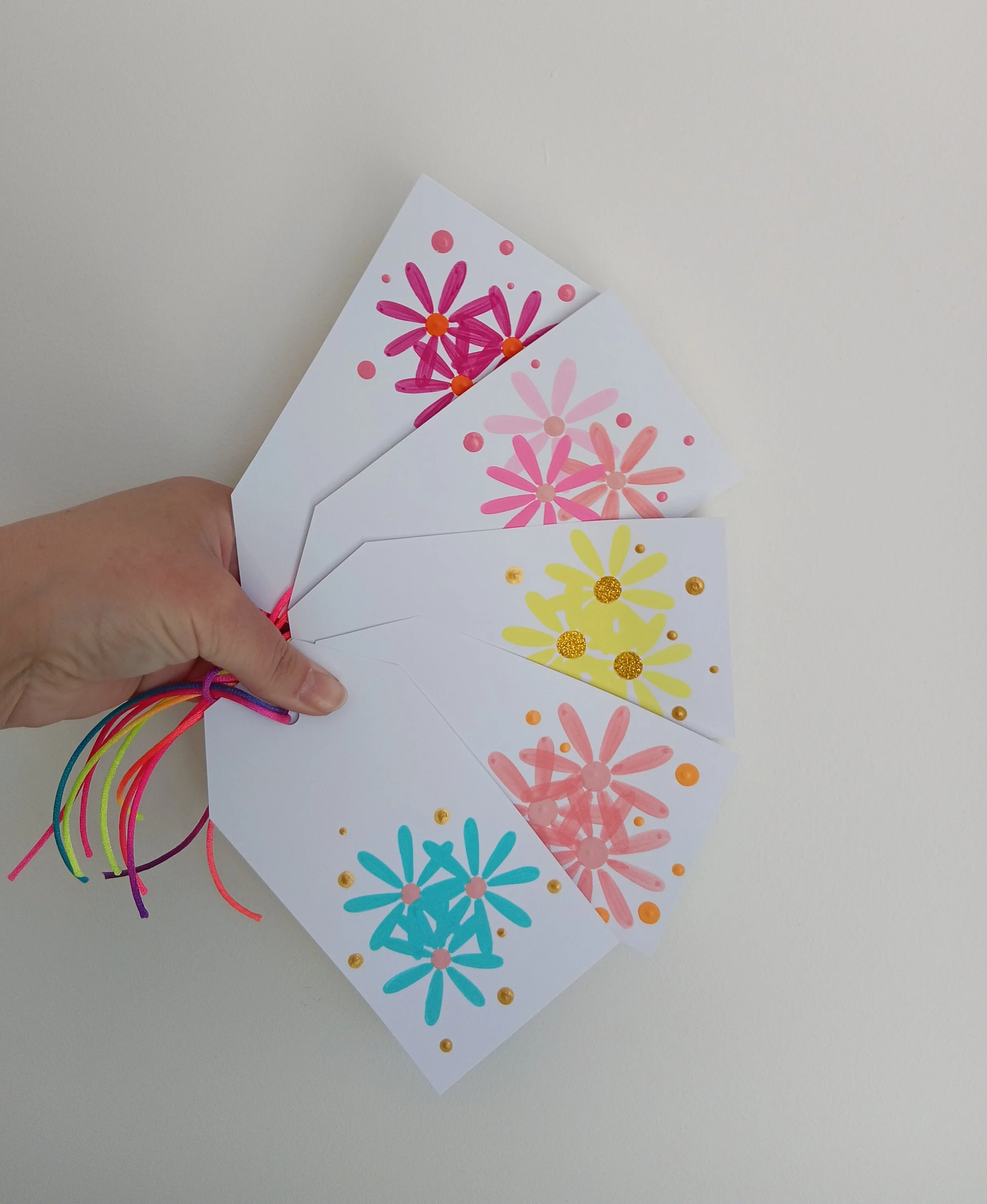 5 x FLOWER GIFT TAGS