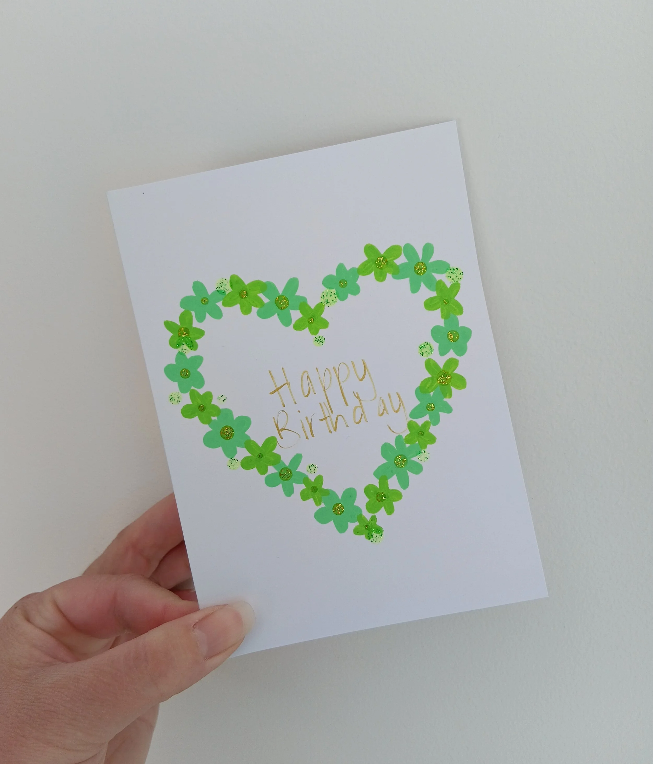 BIRTHDAY HEART CARD (GREEN)