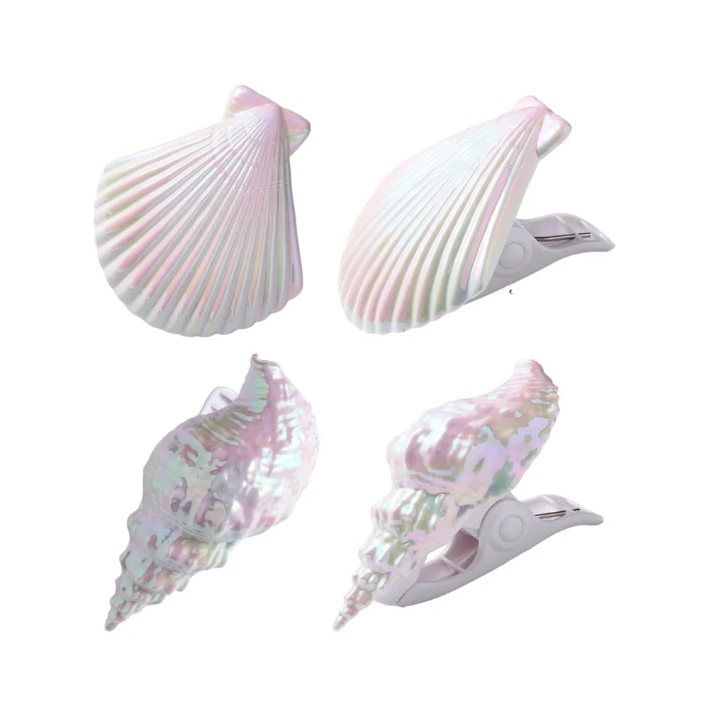 Sea shells beach towel clips