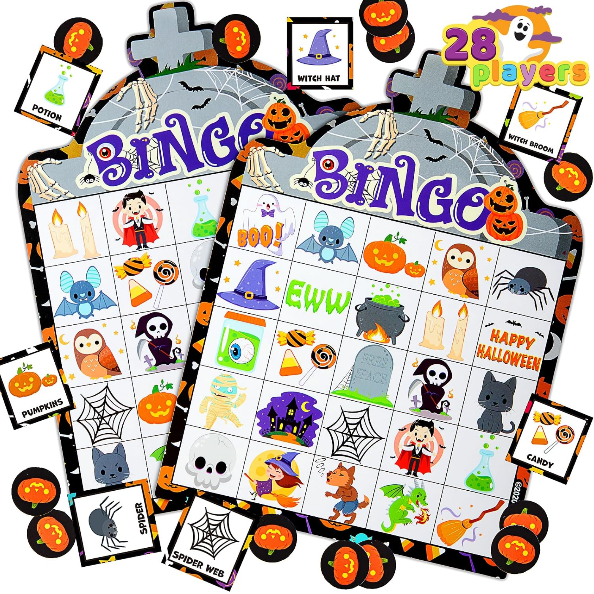 Halloween Bingo Game Cards