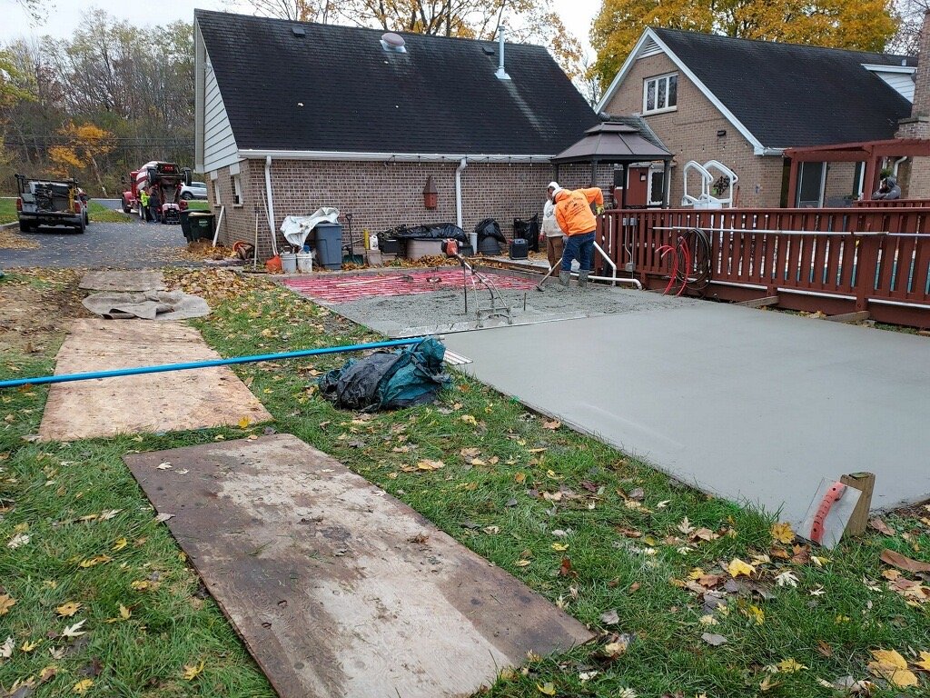 Heated floor for an out building/man cave (poolside)