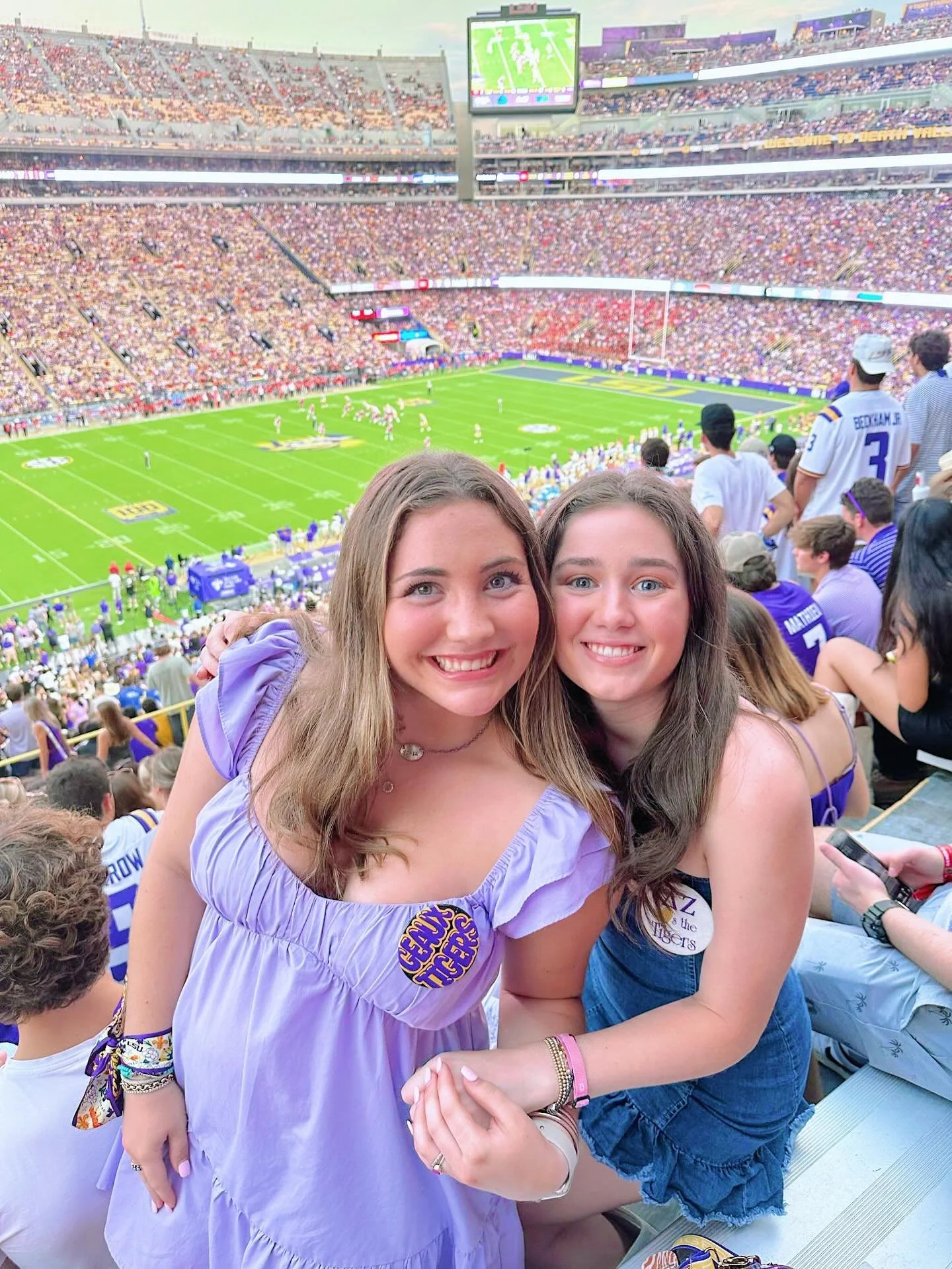Cheering on our Tigers today from back in BR!!!💜💛🐅

Only ONE week until we&rsquo;re back in our favorite place🤗

#dz #lsudz #deltazeta #lsu