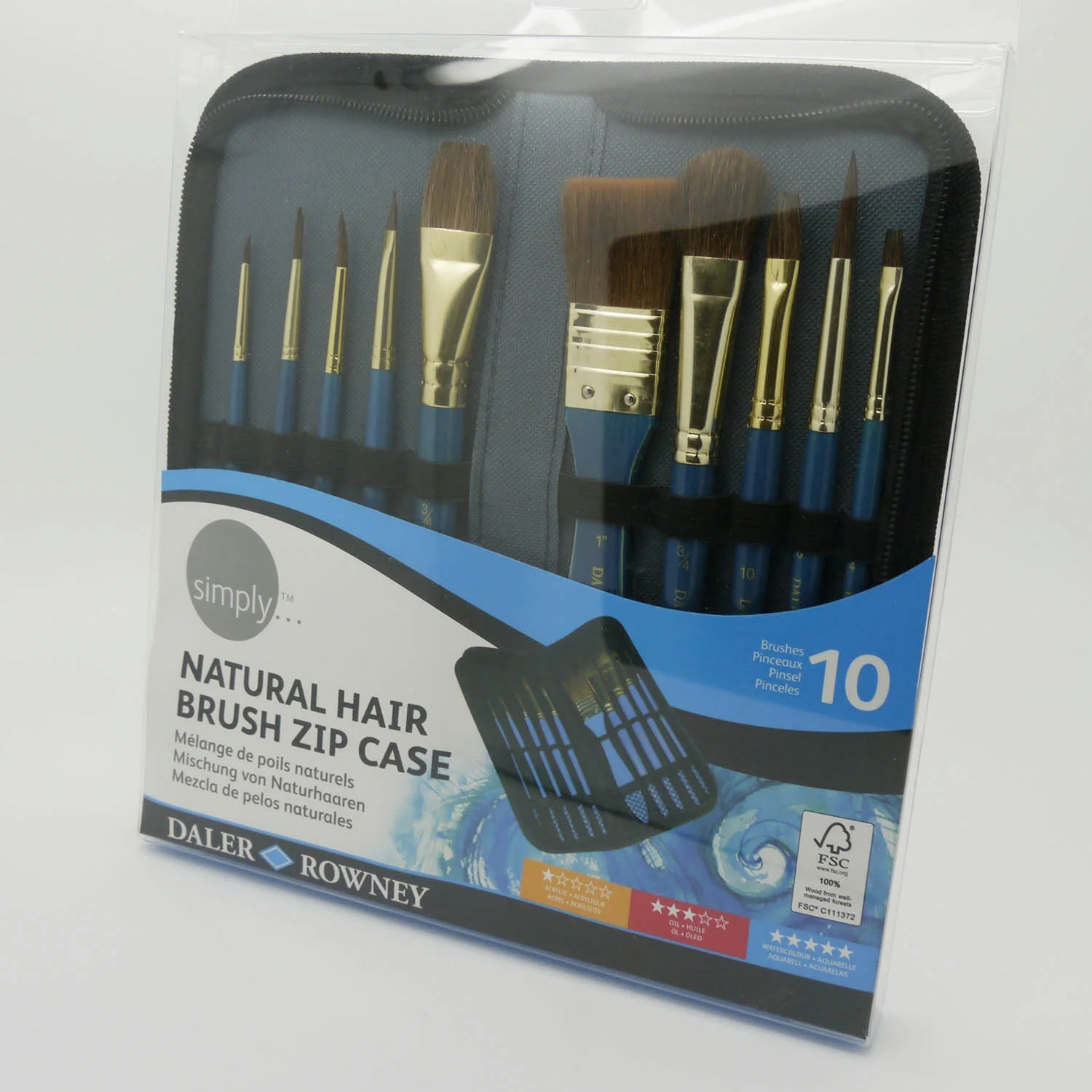 Daler Rowney Simply Natural Hair Brush Zip Case