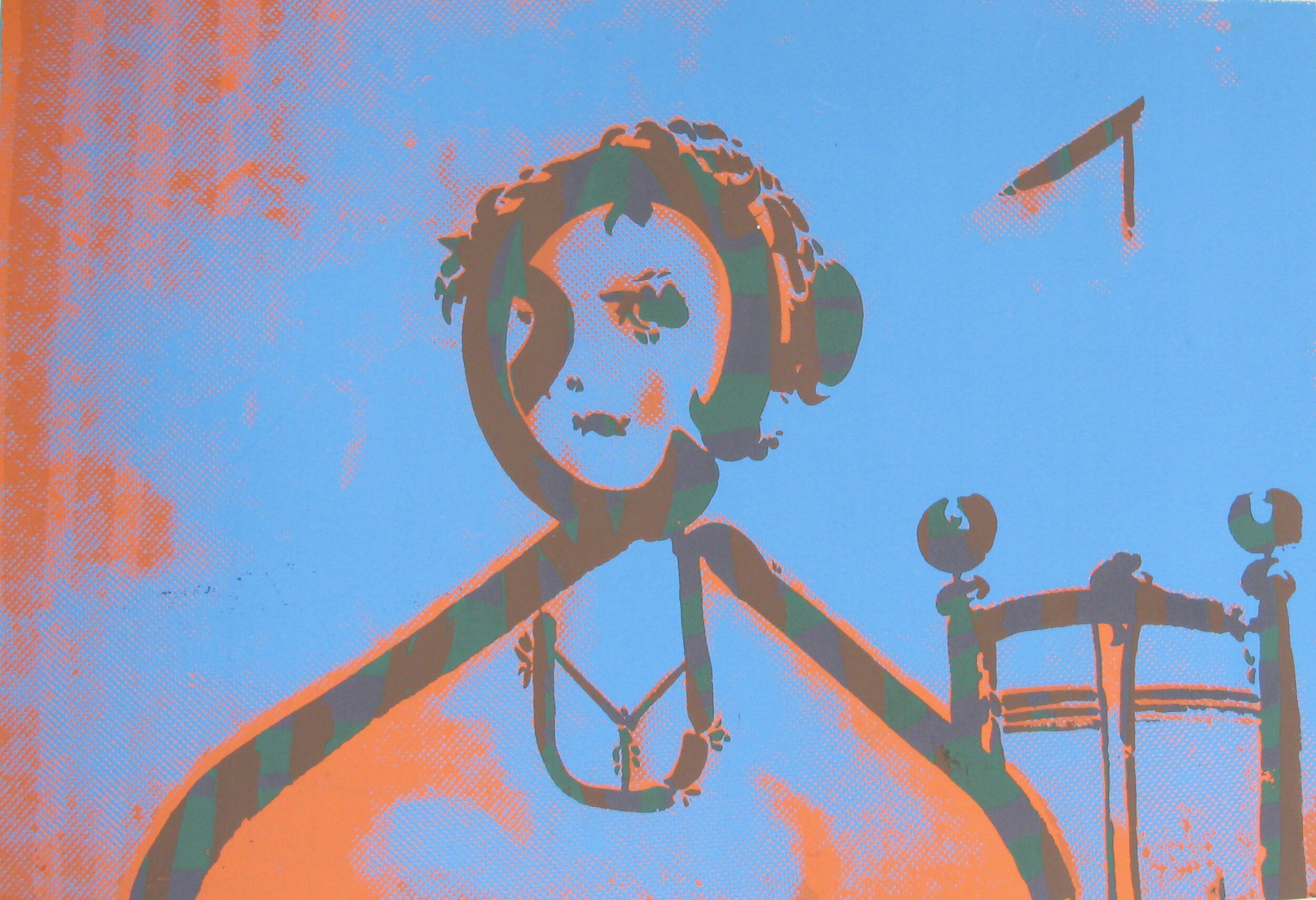 Jauna moteris, serigrafija. 1972.JPG