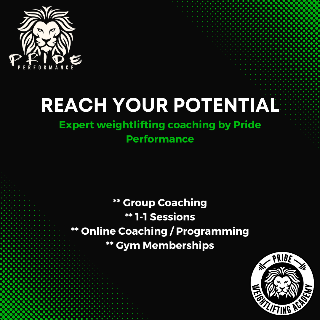 Pride Performance Olympic Weightlifting Reach Your Potential Be The Best You Goals — Pride Performance