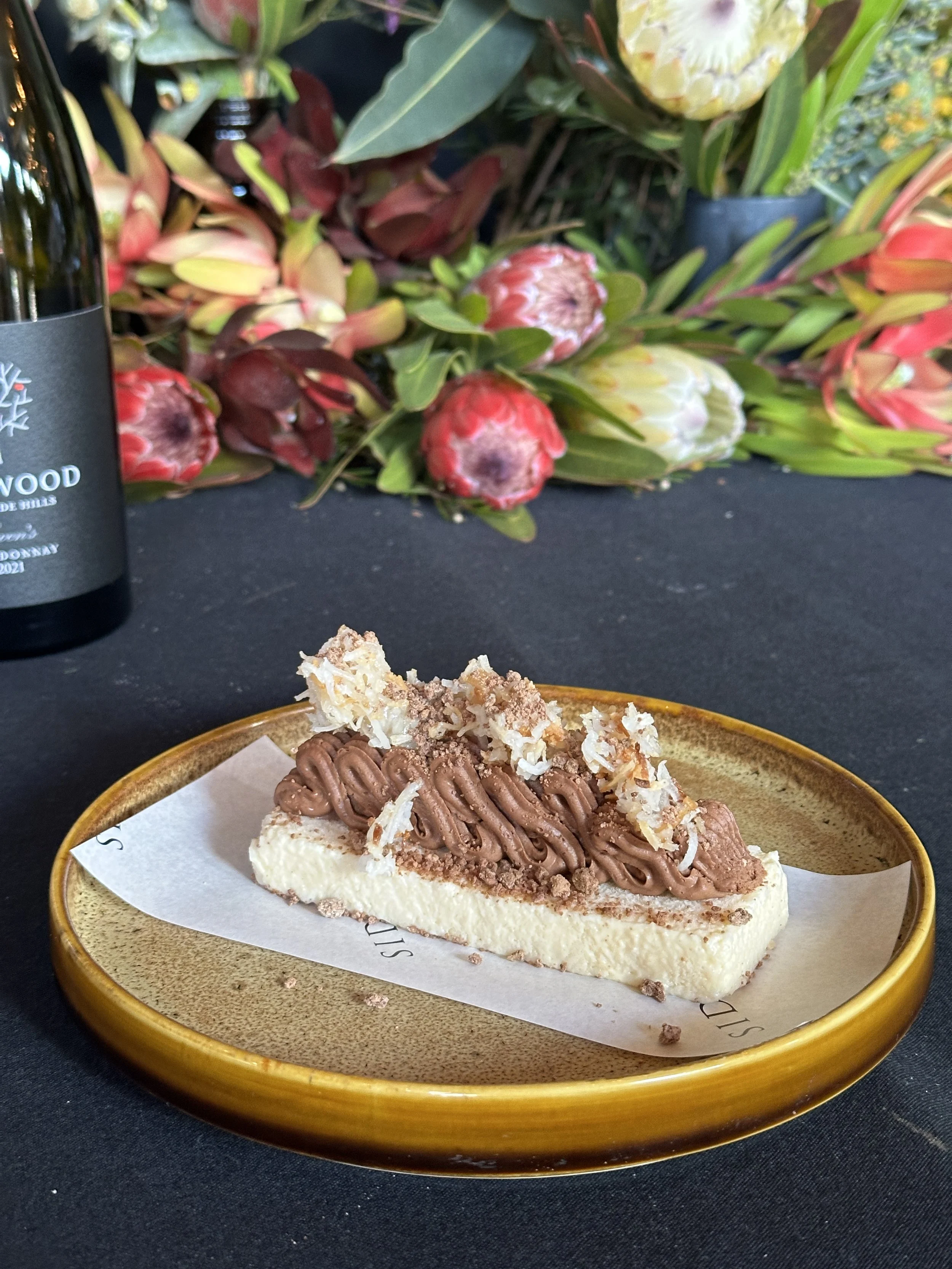 DESSERT - 'Bounty' Coconut parfait, crispy coconut whipped chocolate mousse, crystallised chocolate