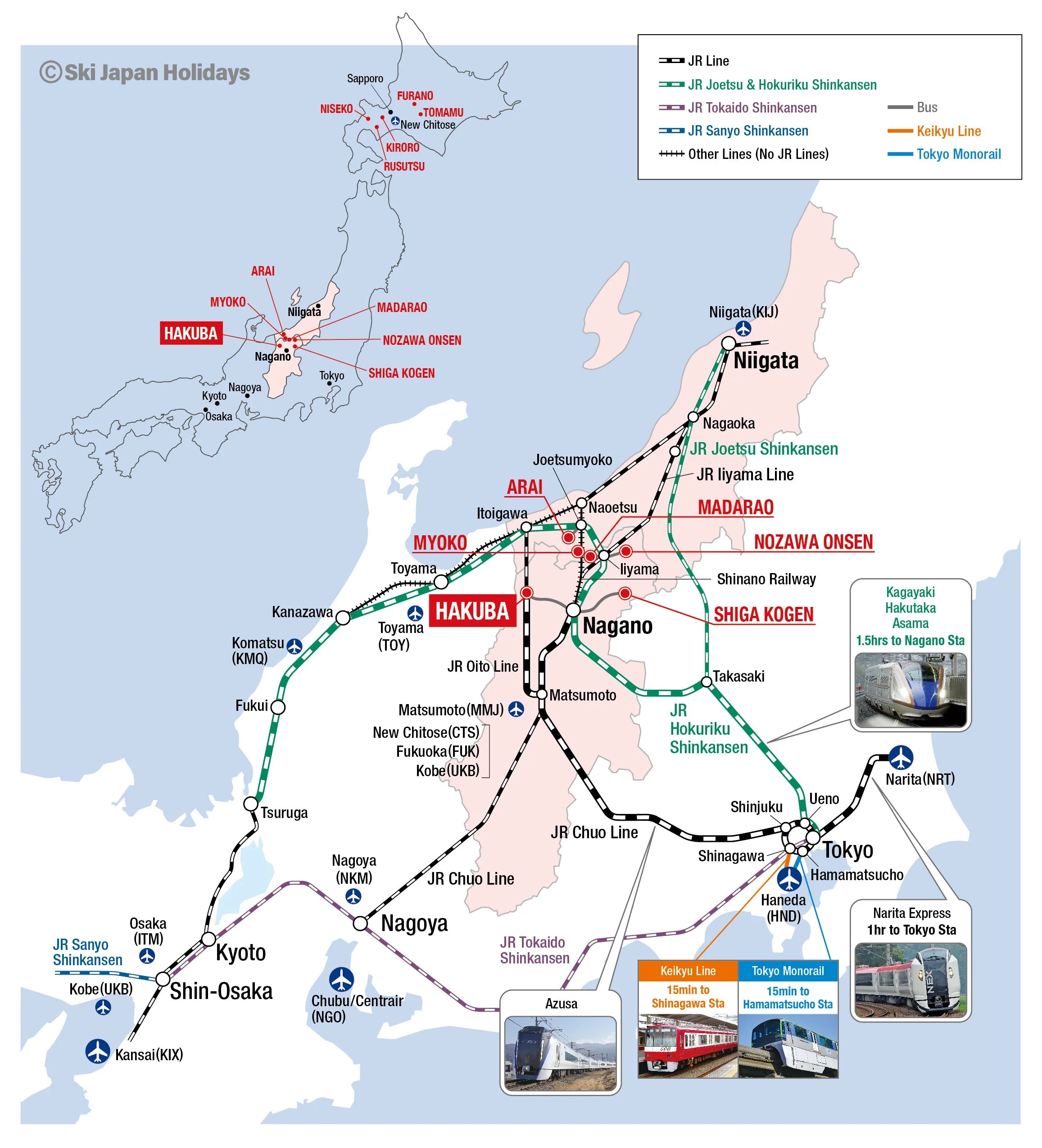 Hakuba Transportation Map