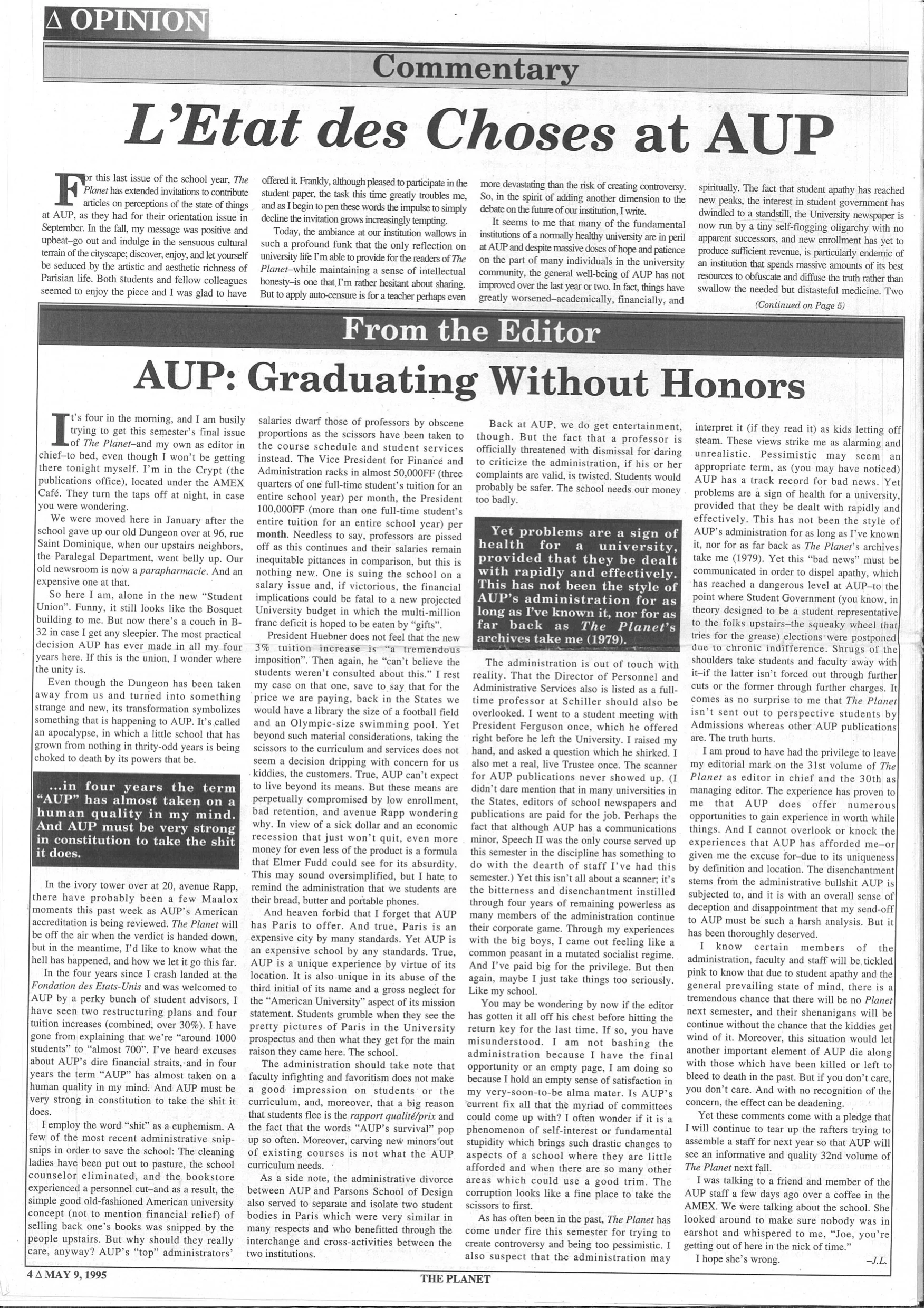 Photocopy of Joseph Loux's Article, AUP Archives