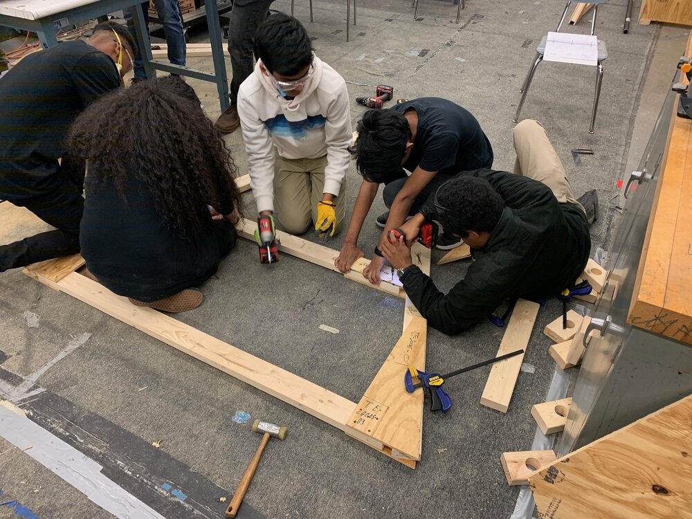 How many kids does it take to assemble an A-Frame?