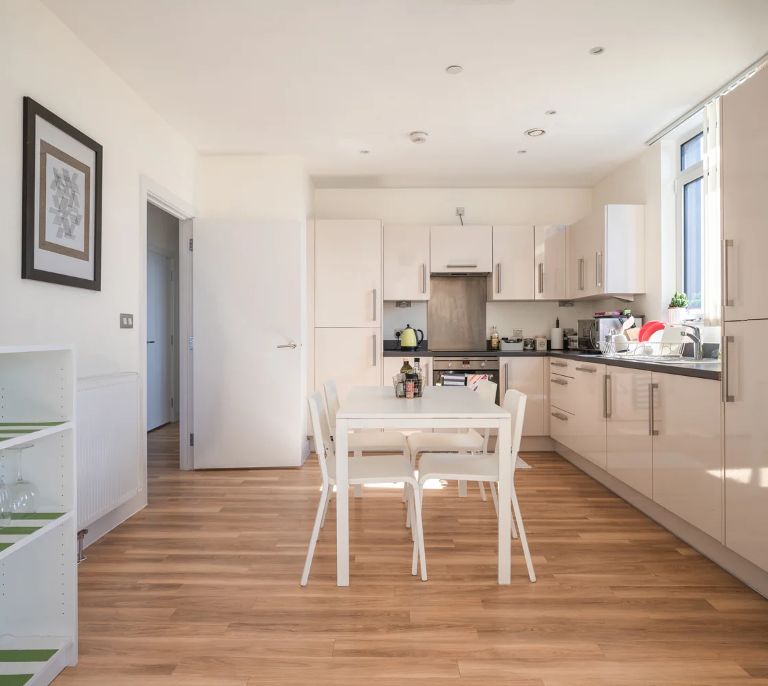 Open-planned kitchen and dining area