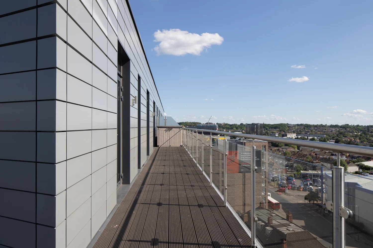 Outdoor terrace on one side of the unit