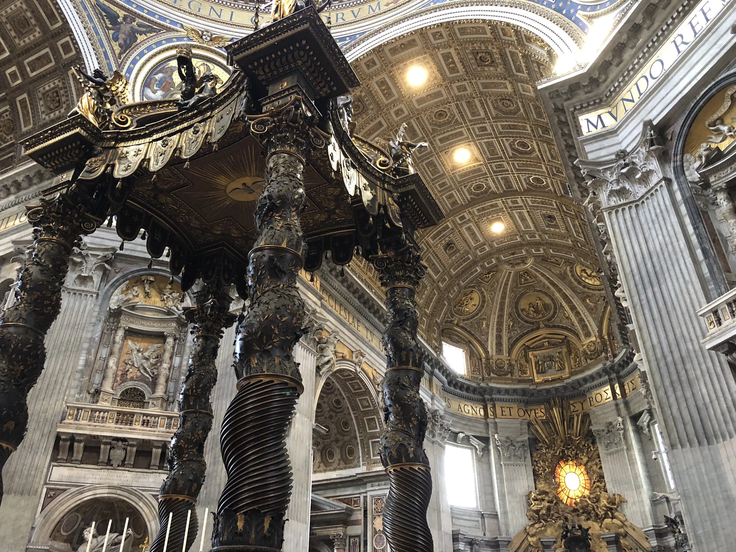 The Baroque interior of St. Peter’s Basilica