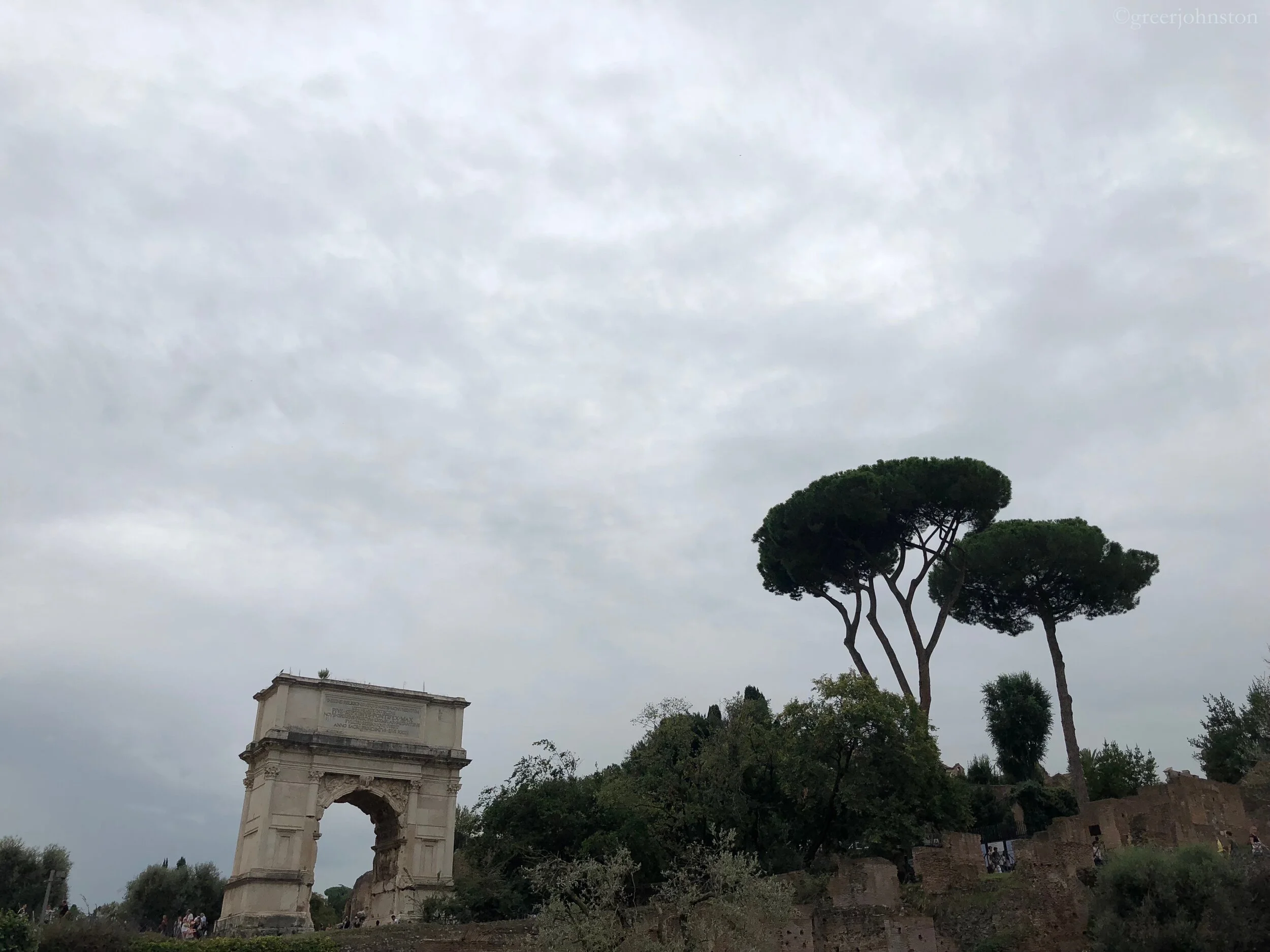 The Arch of Titus can be found while wandering the grounds of the Roman Forum.