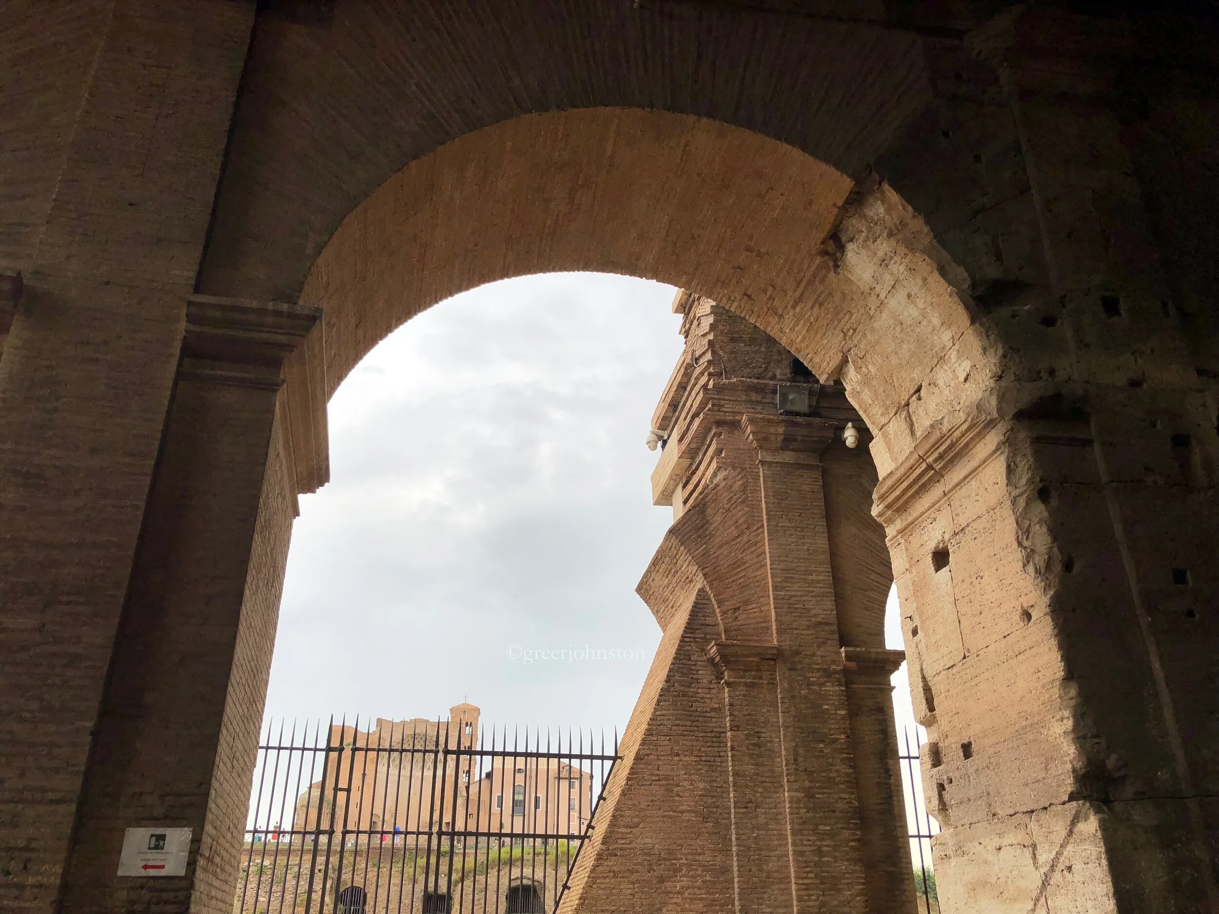 A view from inside the Colosseum.