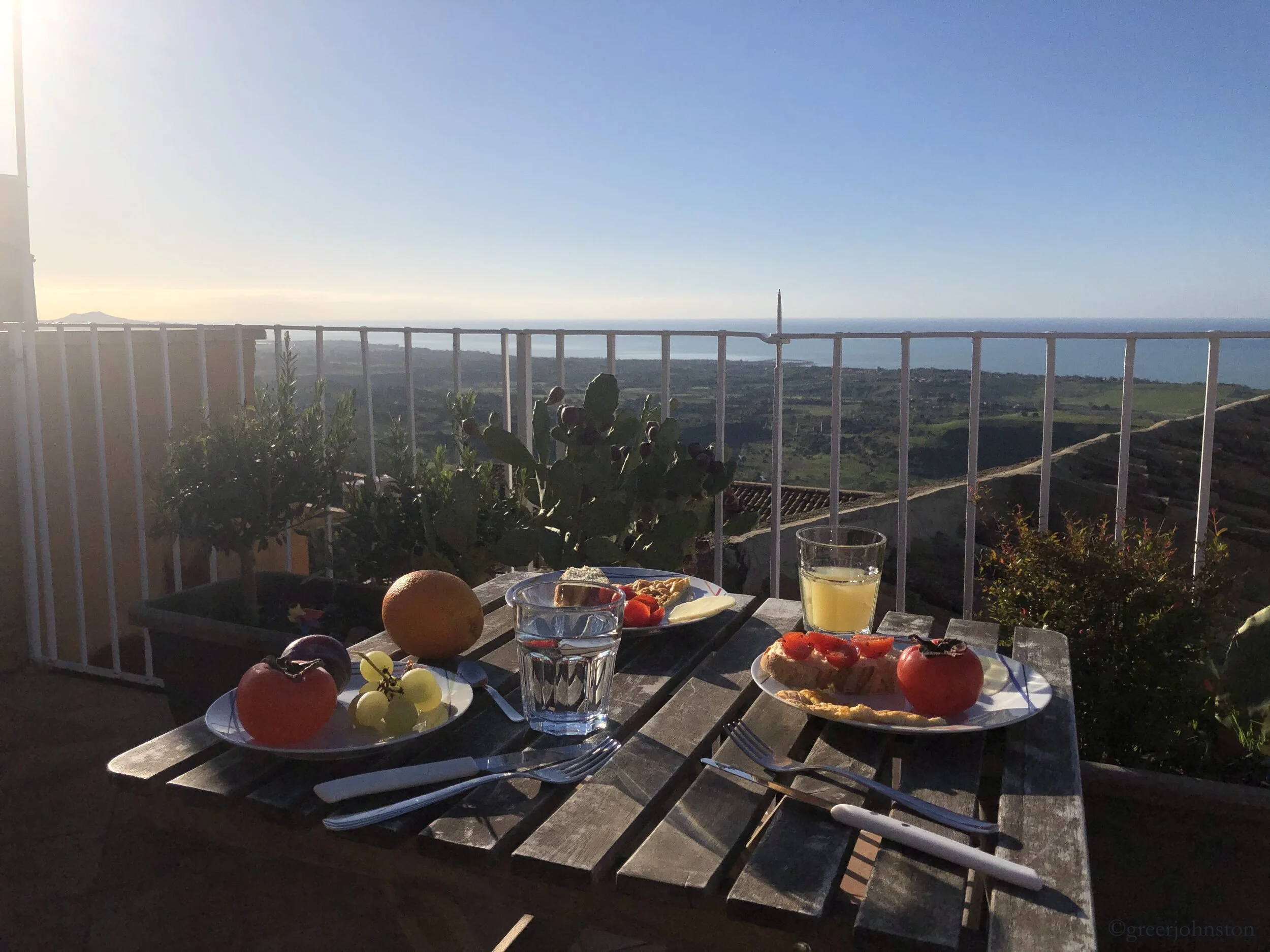Fresh everything for breakfast on the terrace at B&B Le Terrazze di Pirandello