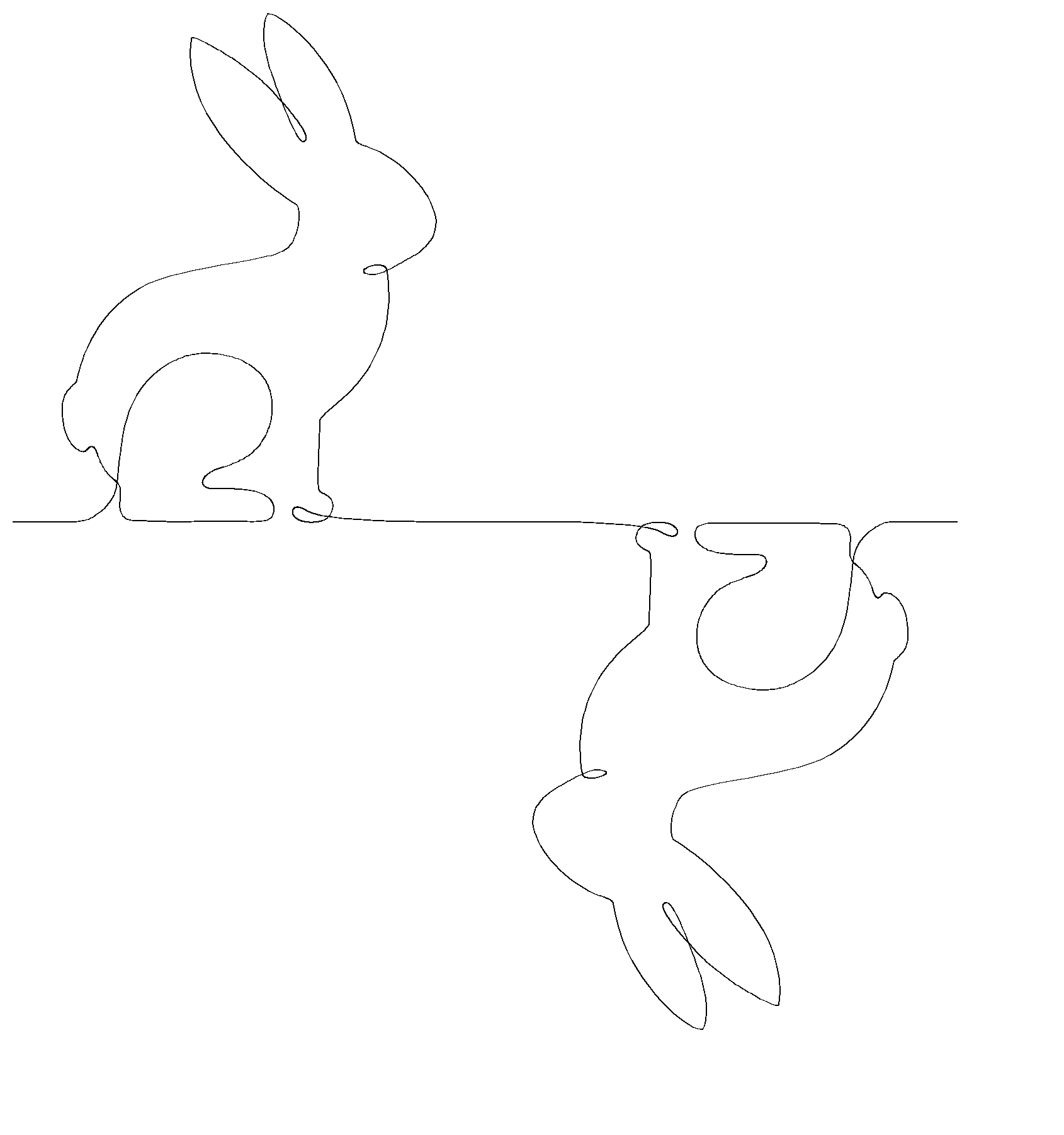 quilting pantograph featuring rabbits available in multiple digital formats