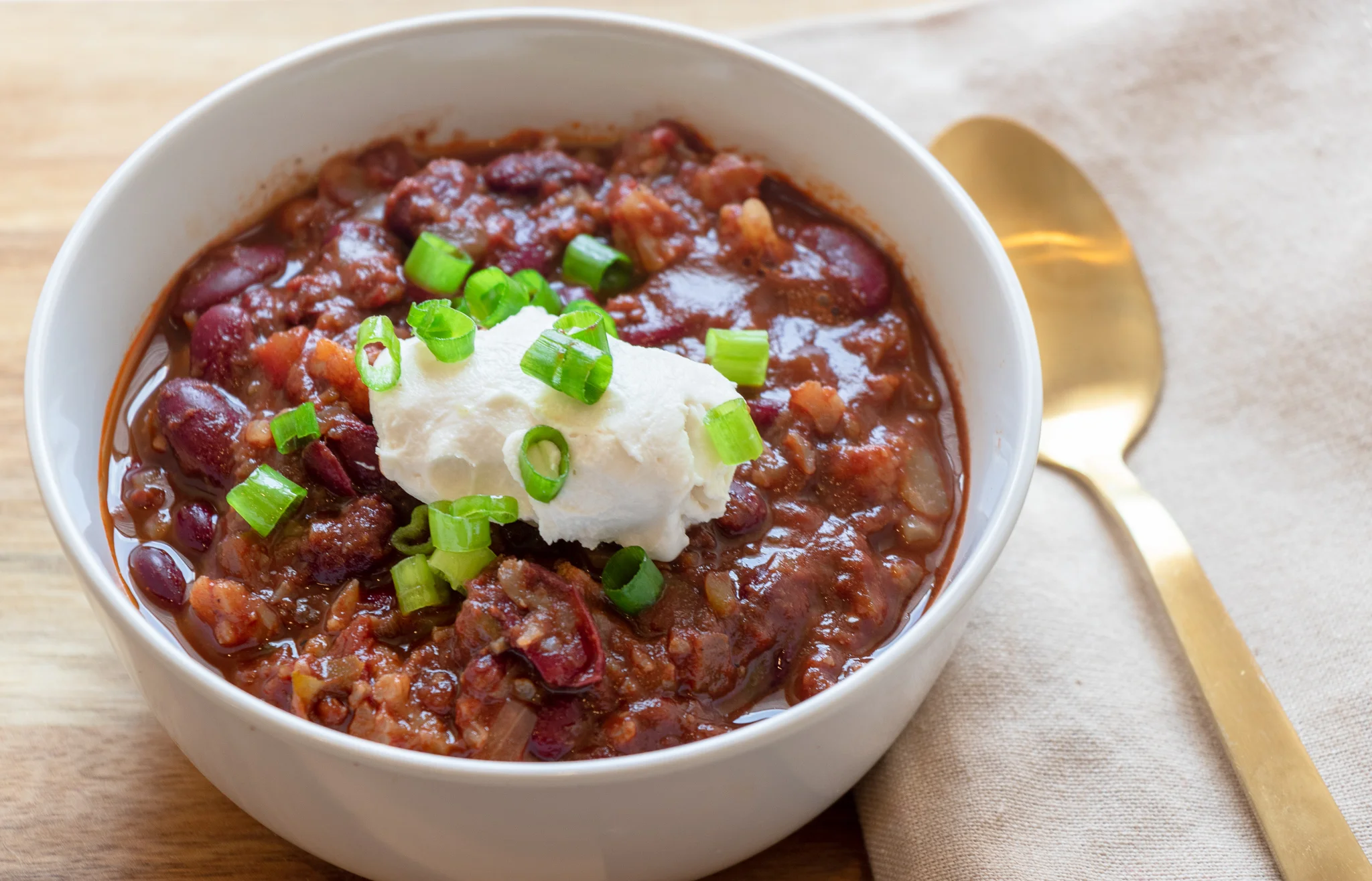 I love chili!! I love it plain, on a baked potato, on a carrot dog, on some fries with some cheese, on latkes at Hanukkah. I love it summer, fall winter, or spring. This chili is hands down my favorite recipe. Its simple, and super easy to make. Freeze any left overs for a quick weeknight dinner in a pinch.