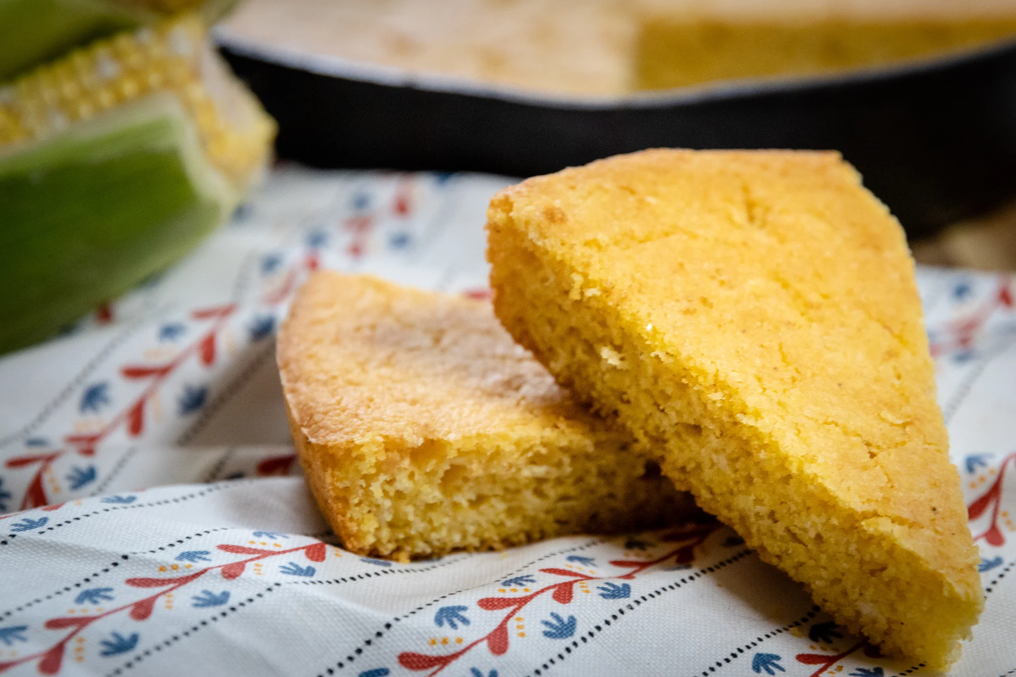 Nothing goes better with a hot bowl of soup, chili, or beans than some homemade cornbread. My mom has always used mayo in her cornbread in place of eggs, so swapping out for vegan mayo was an easy fix. Using oat milk will help you get a darker color in vegan baked goods, but use whatever plant based milk you have on hand. You can easily bake these up in a muffin tin as well, if you prefer corn muffins to regular cornbread.