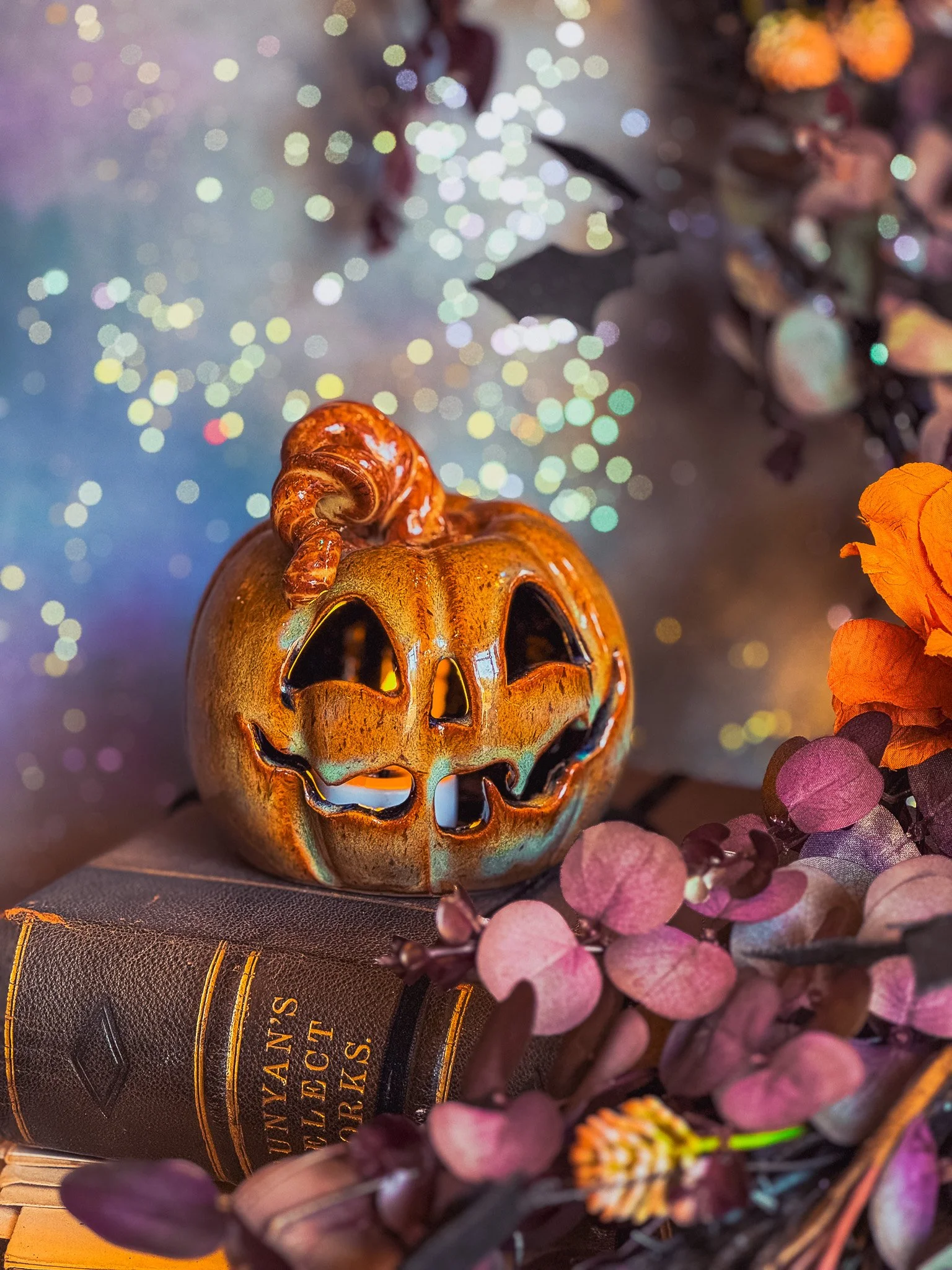 Dickens the Ceramic Pumpkin by Old Town Ceramics