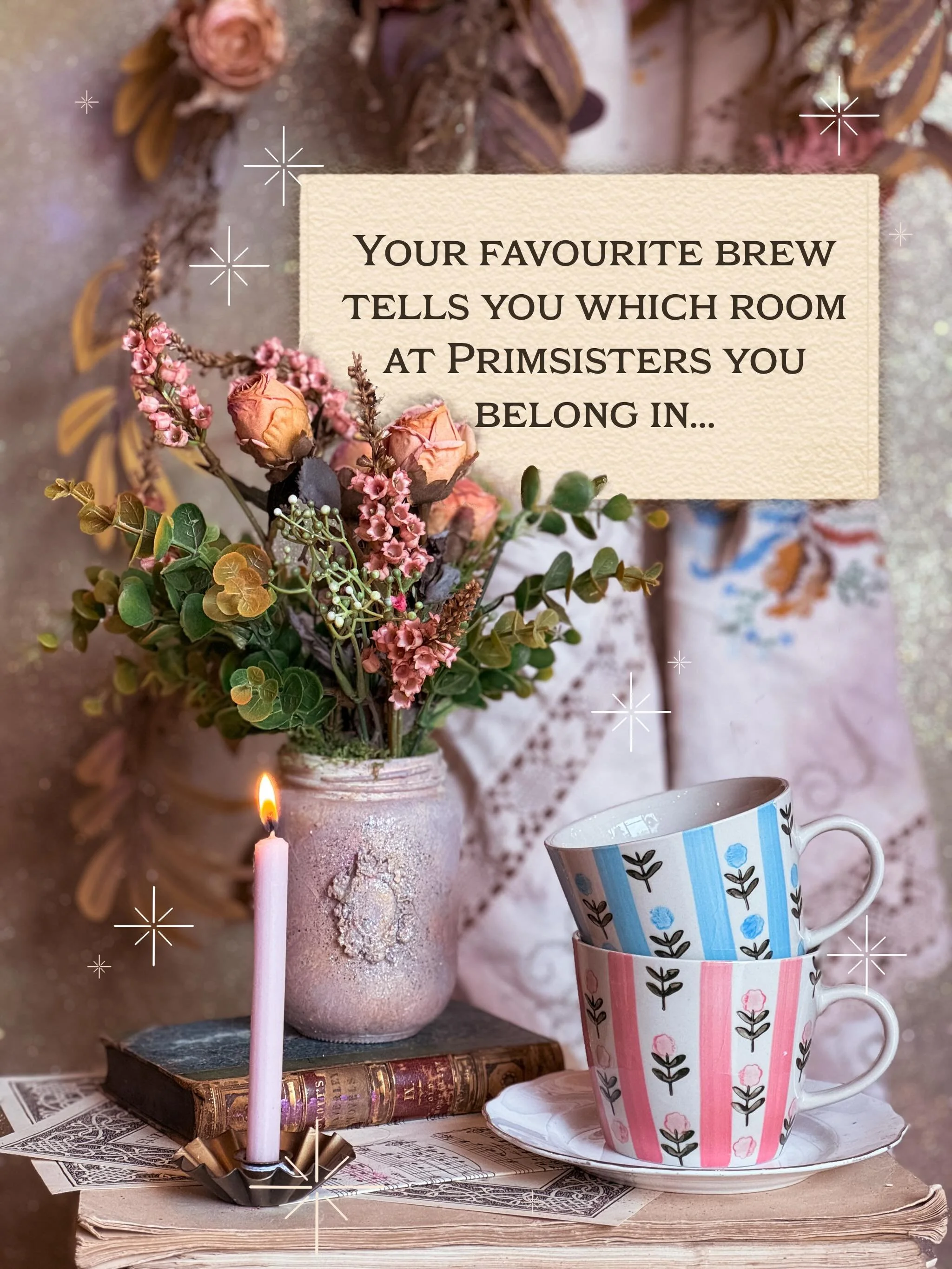 ✨Where in the house do you belong?✨
Your favourite brew tells you what room you belong in, and what mug suits your Primfolk persona best.
You&rsquo;ll find me in the Dreamers Chamber&hellip;✨😂🌸
All mugs now available online!